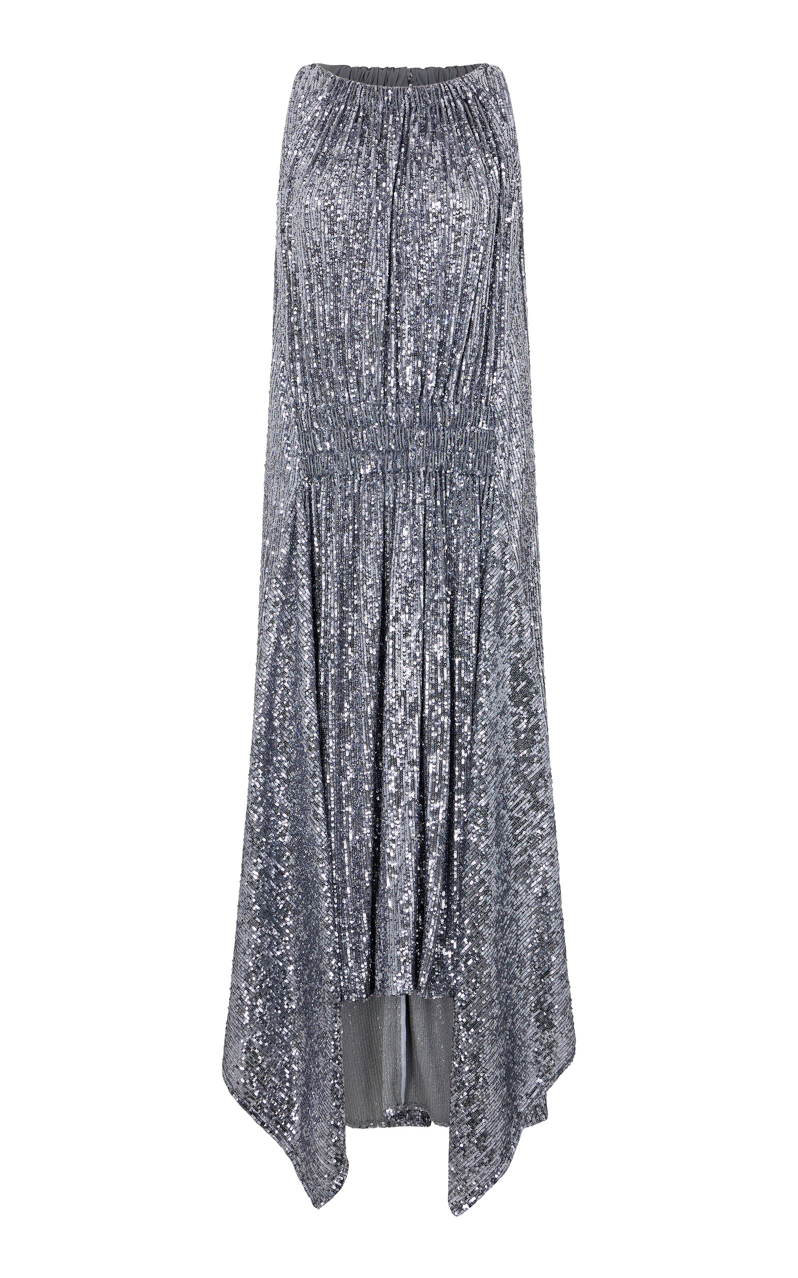 Rabanne Gathered Sequined Midi Dress