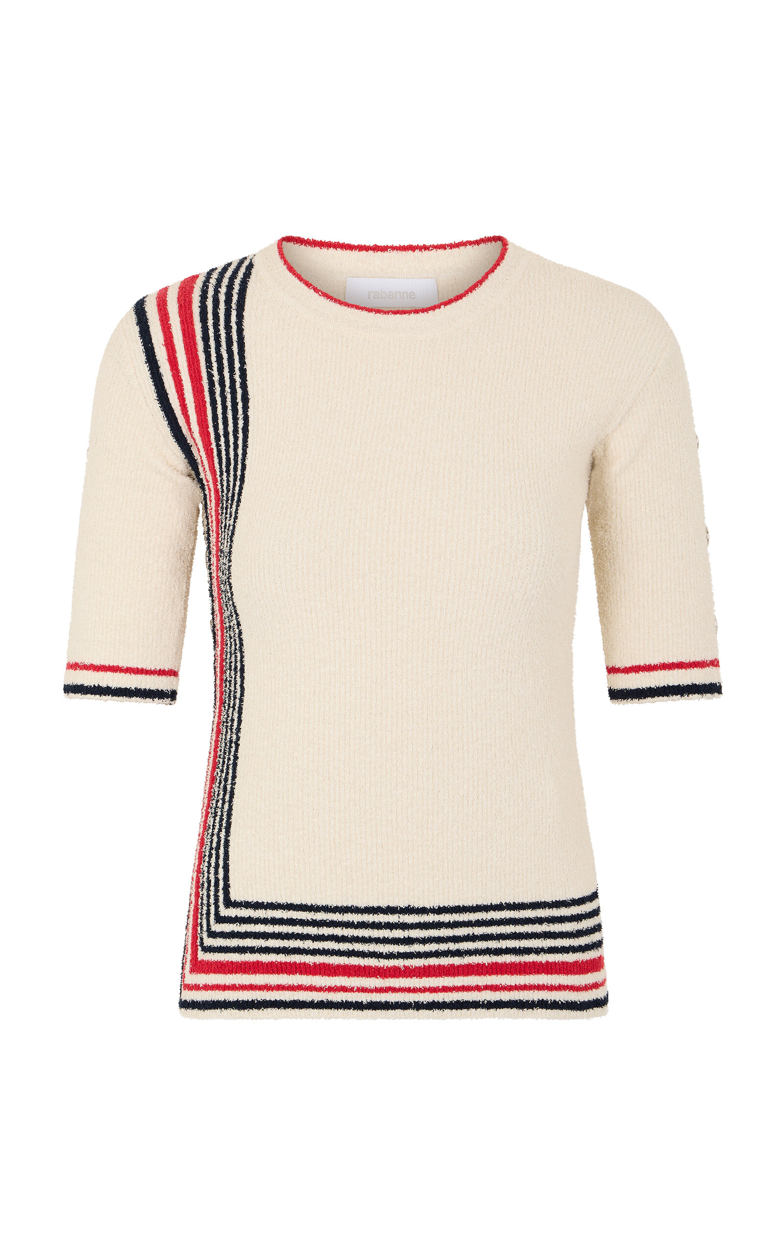 Stripe-Detailed Cotton-Blend Knit Top