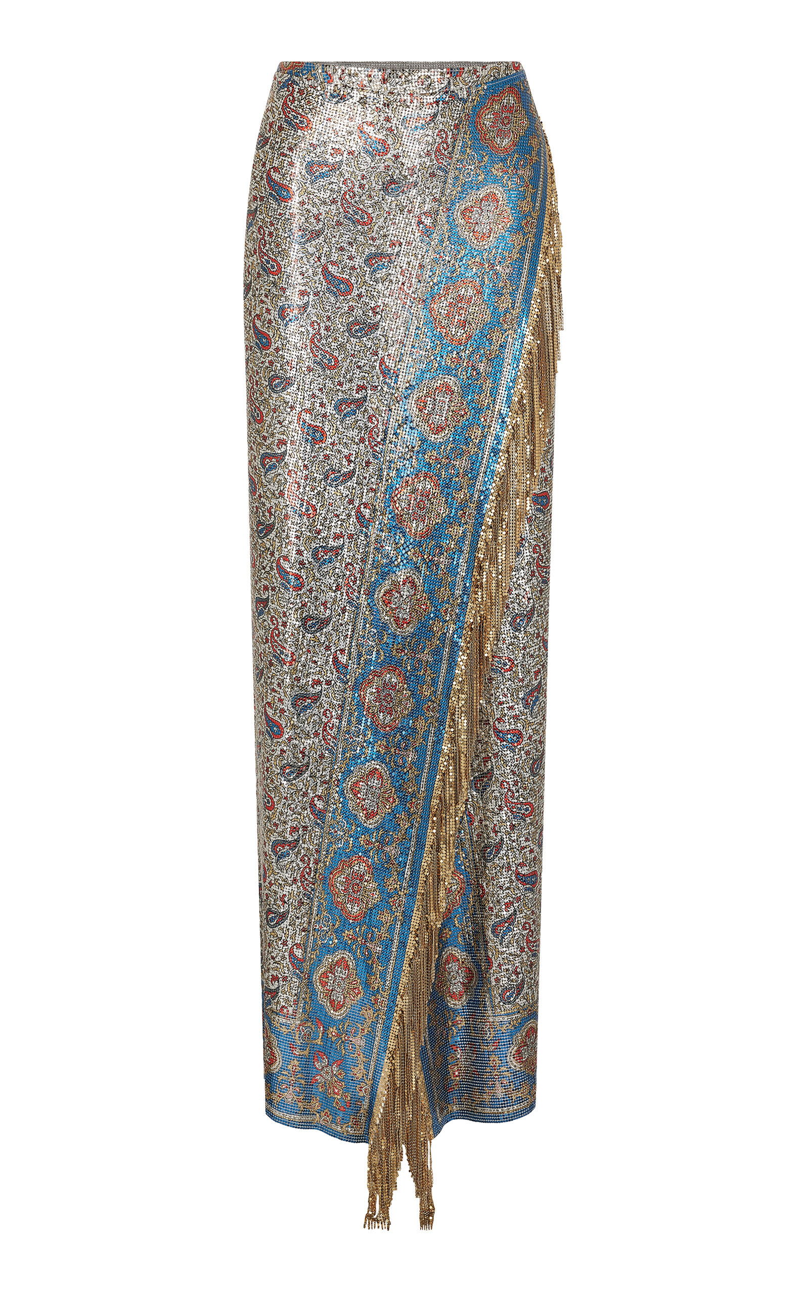 Rabanne Fringed Chainmail Midi Skirt - Multi