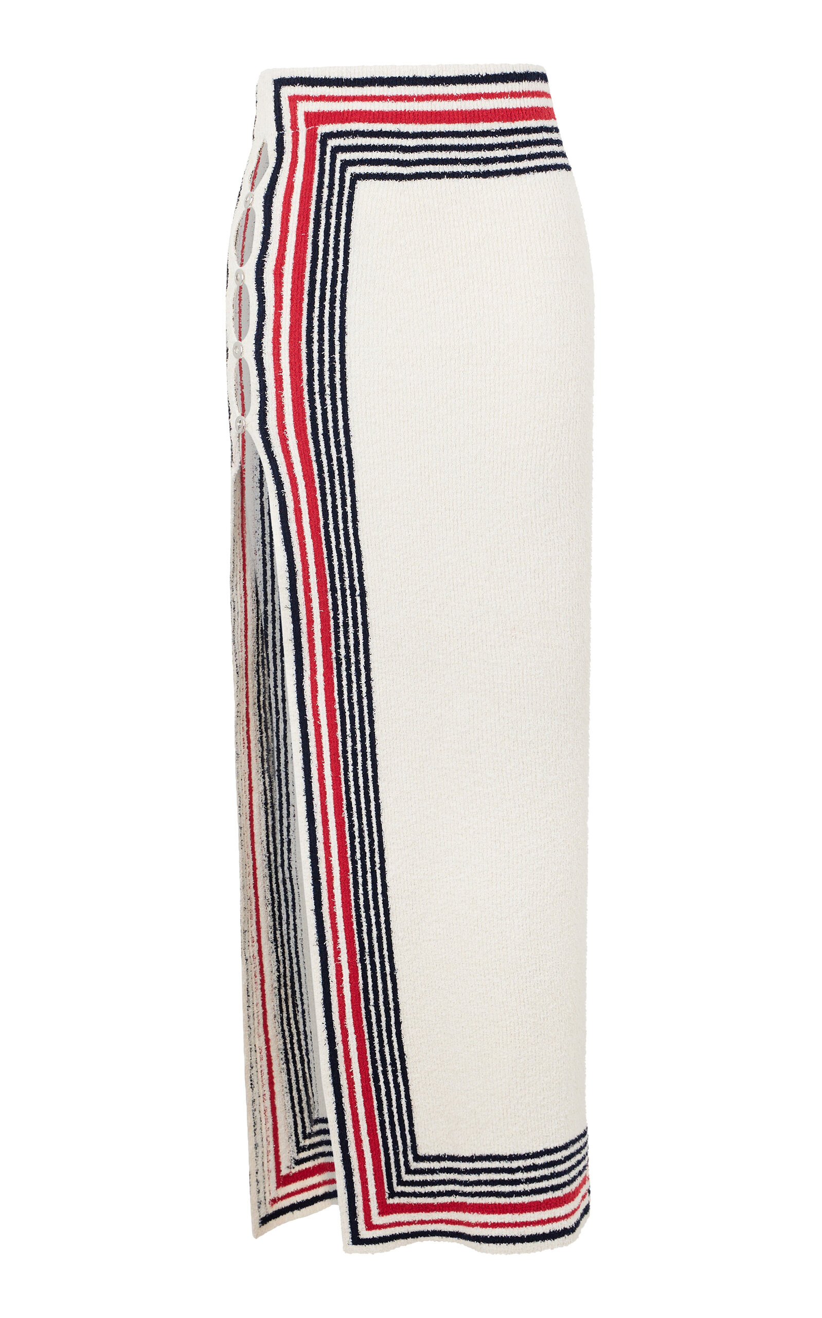 Buttoned Cotton-Blend Maxi Skirt