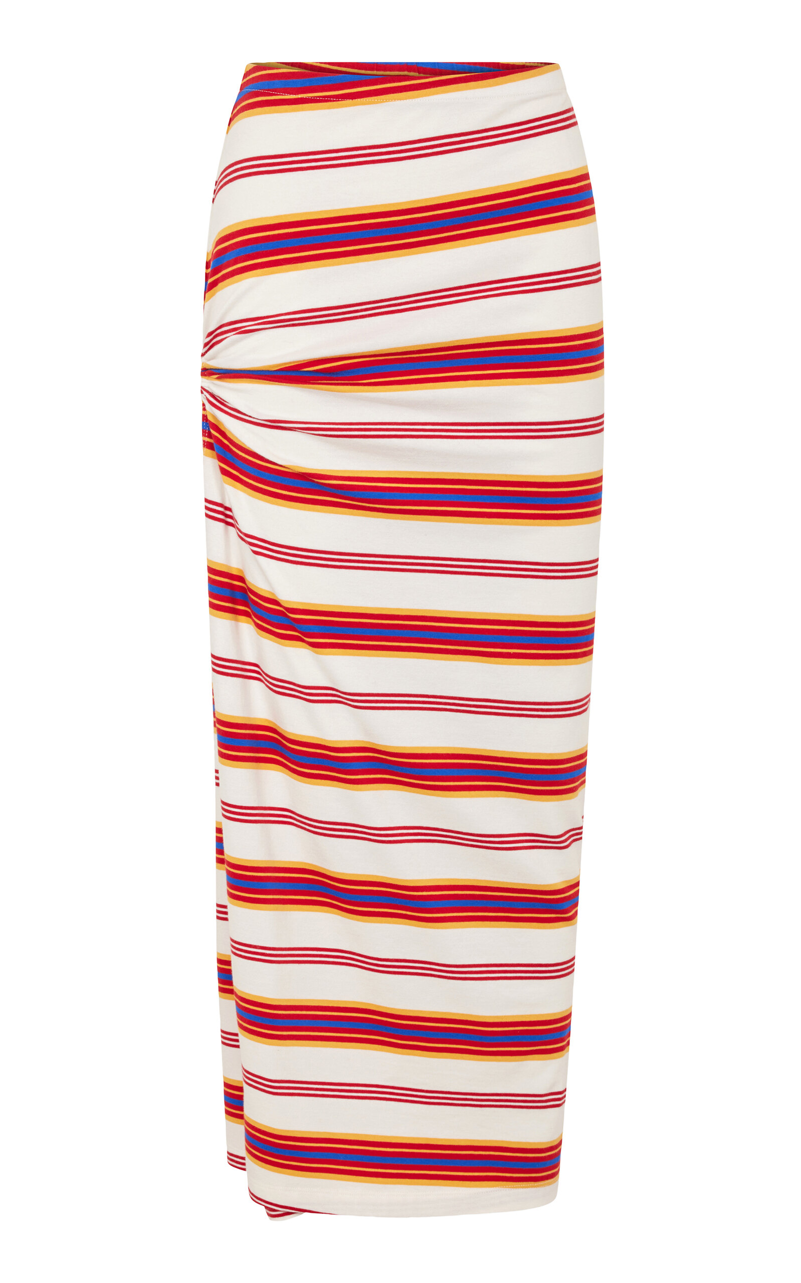 Rabanne Gathered-Detail Stretch-Cotton Maxi Skirt