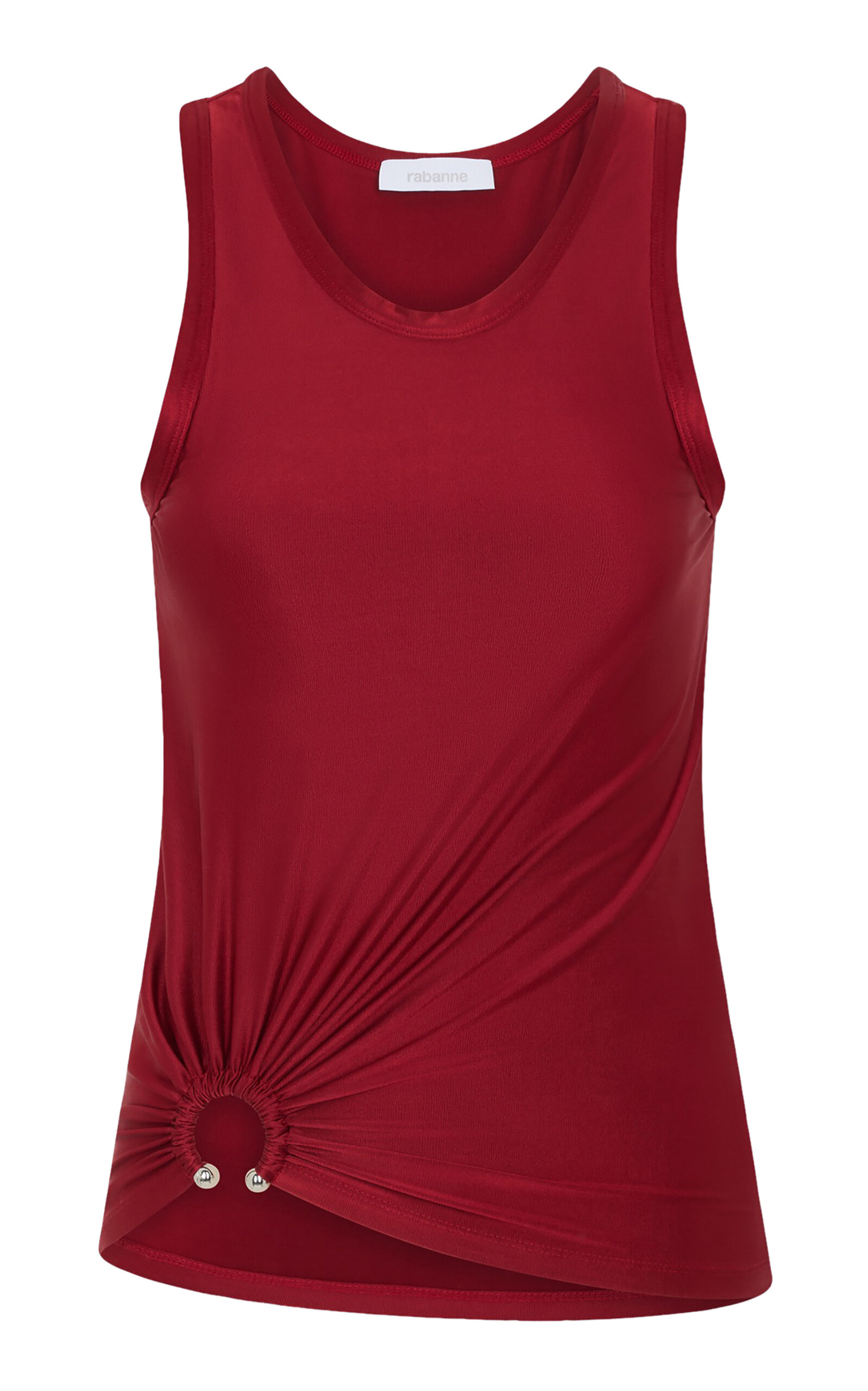 Rabanne Stretch Viscose Top Metal Embellishments In Red