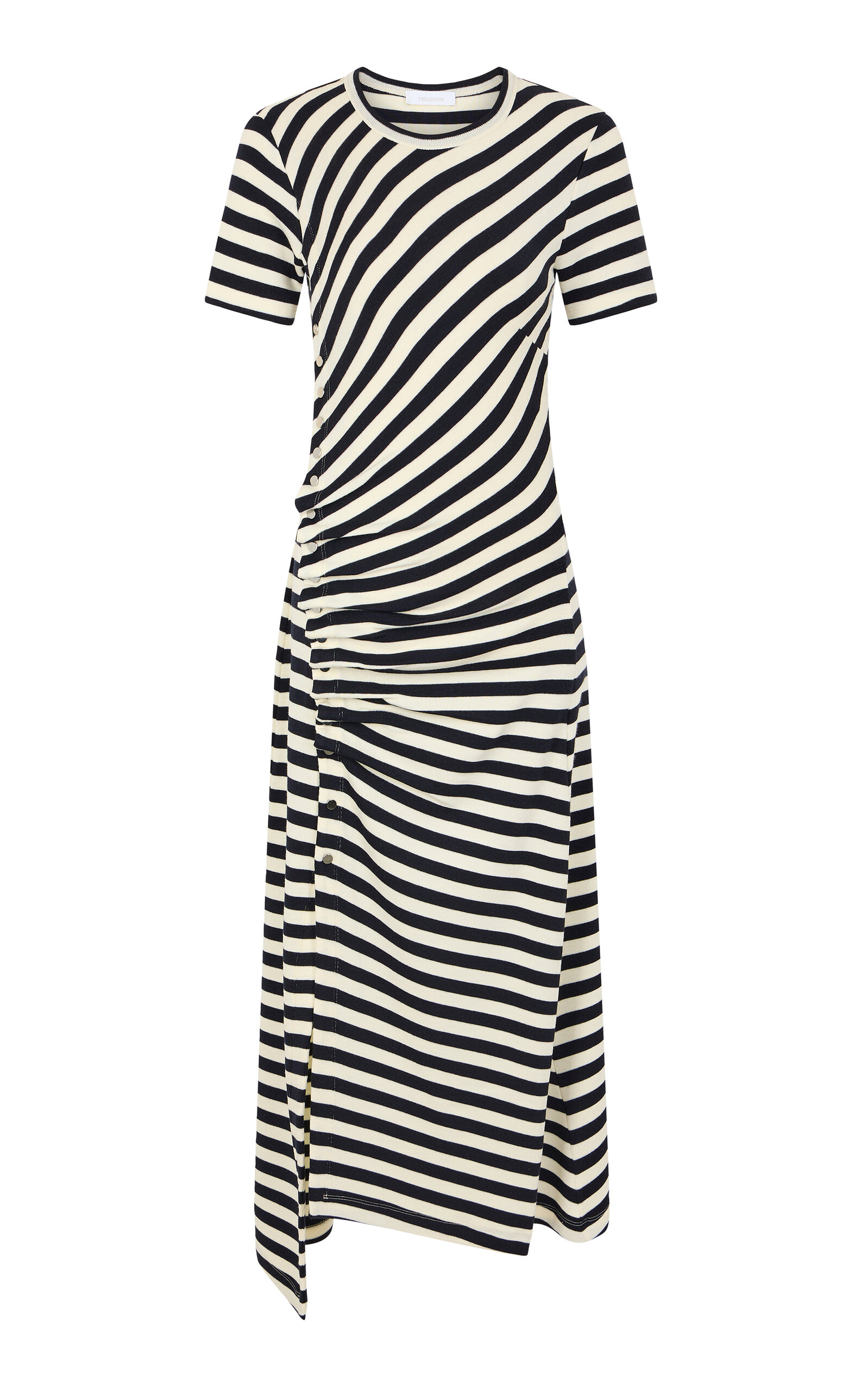 Rabanne Gathered Wool-Blend Midi Dress