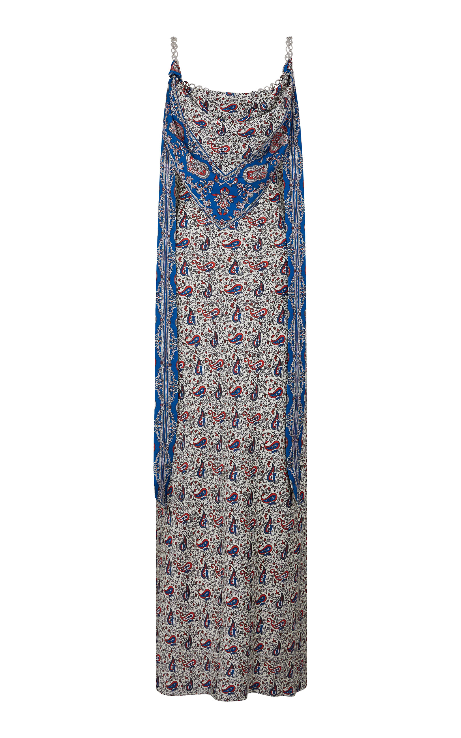 Rabanne Scarf-detailed Crepe Maxi Dress In Multi