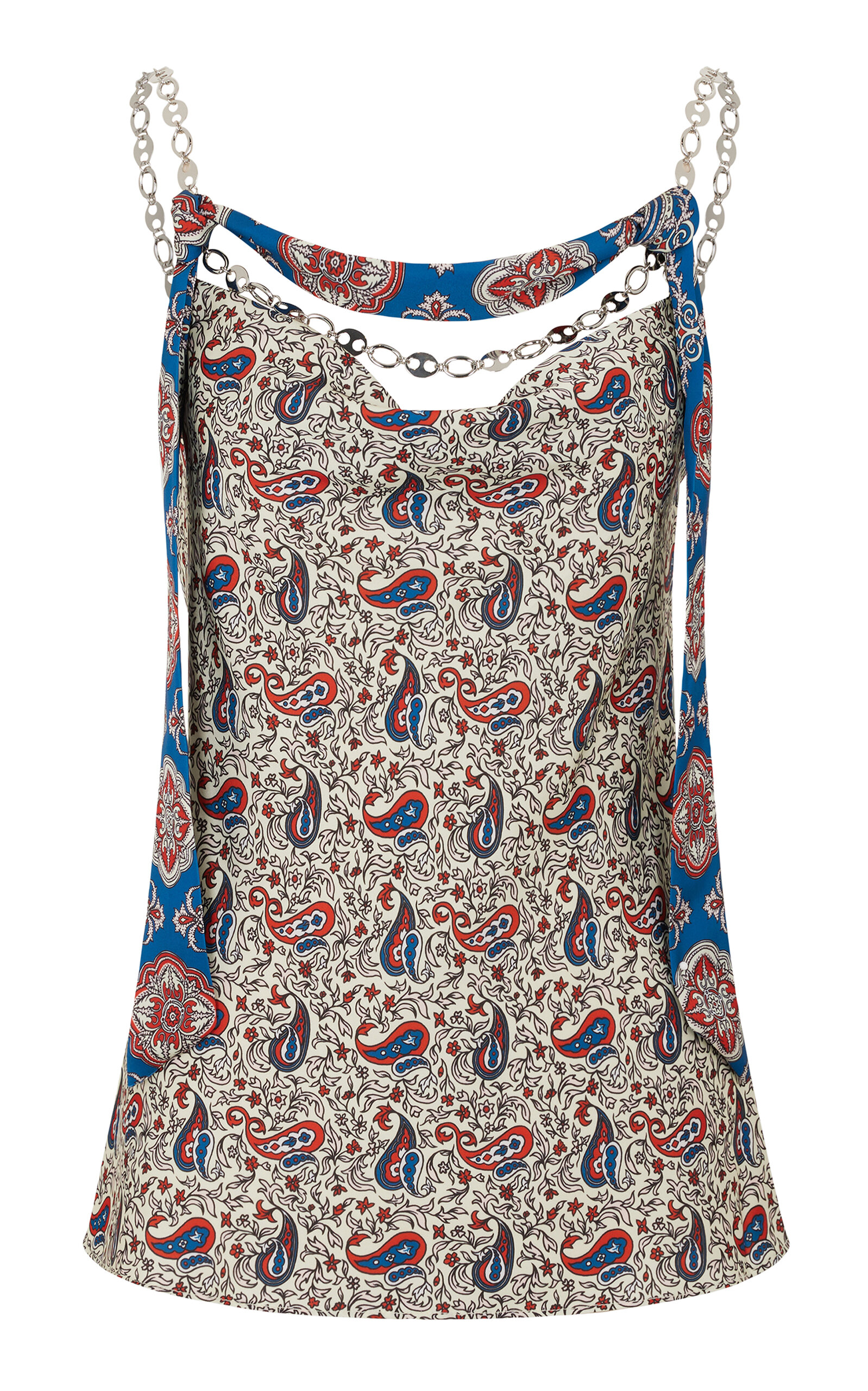 Rabanne Crepe Tank Top In Multi