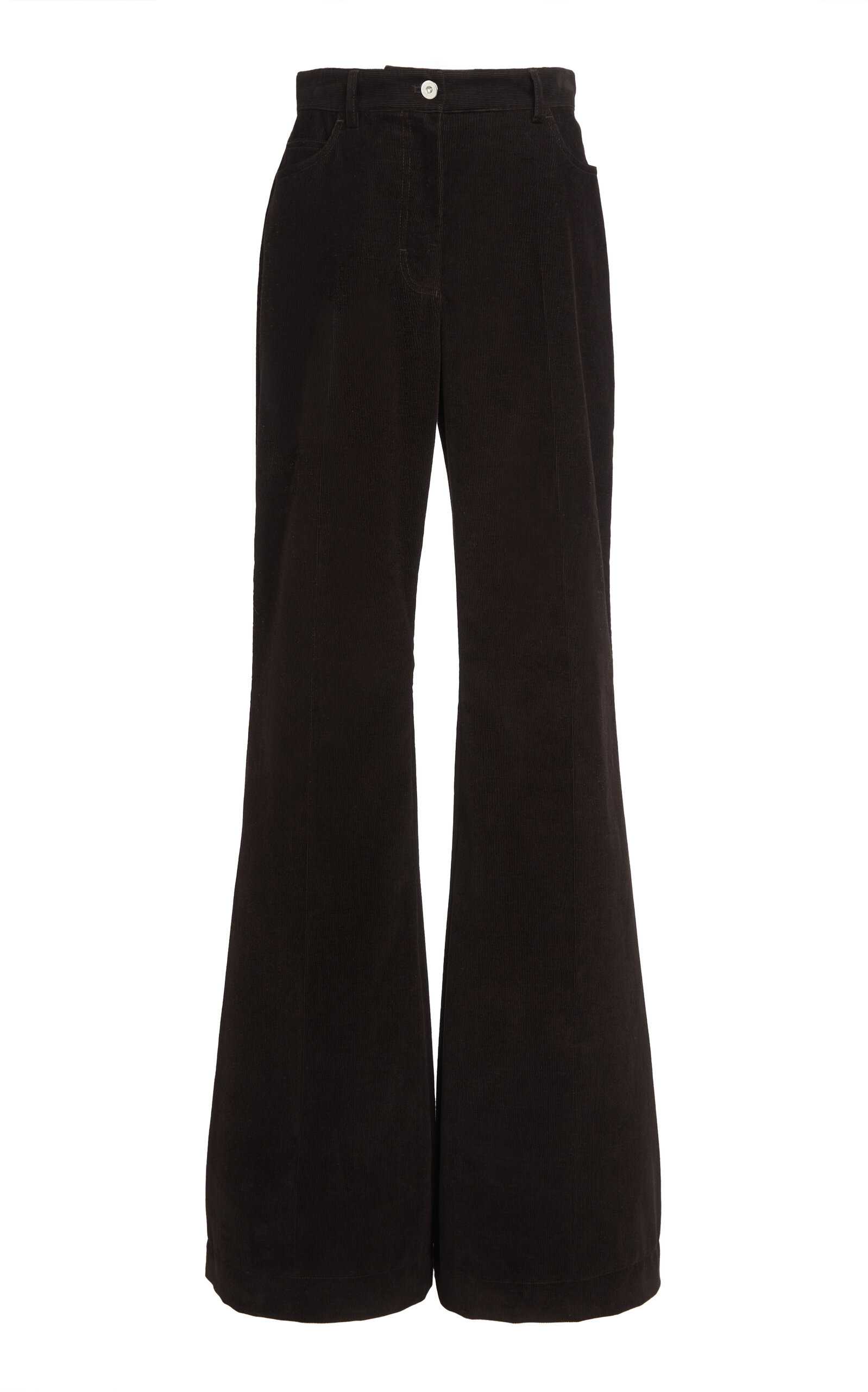 Ferragamo Sport Cotton-blend Flared Pants In Brown