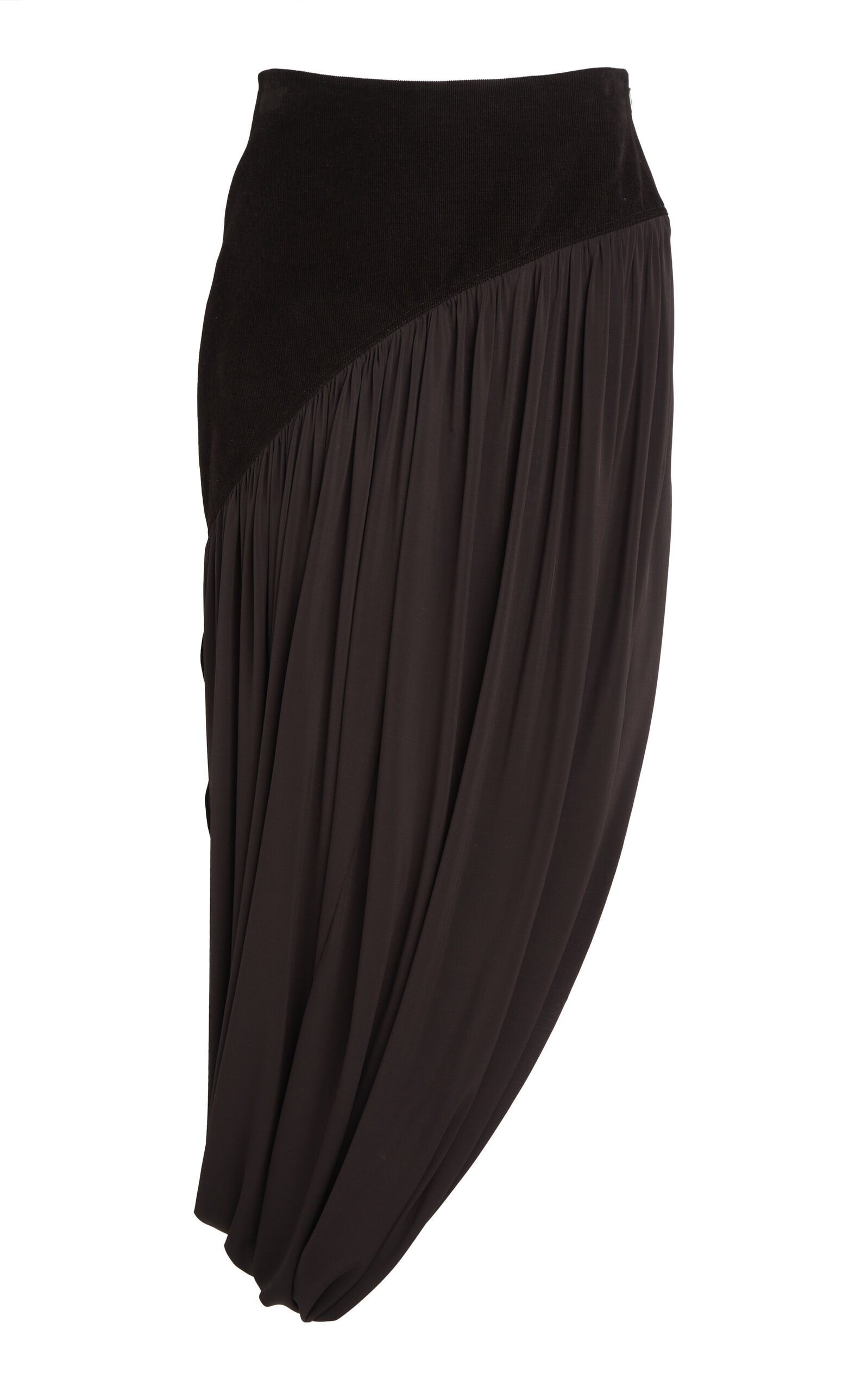 Ferragamo Asymmetric Cotton-Blend Midi Skirt - Brown