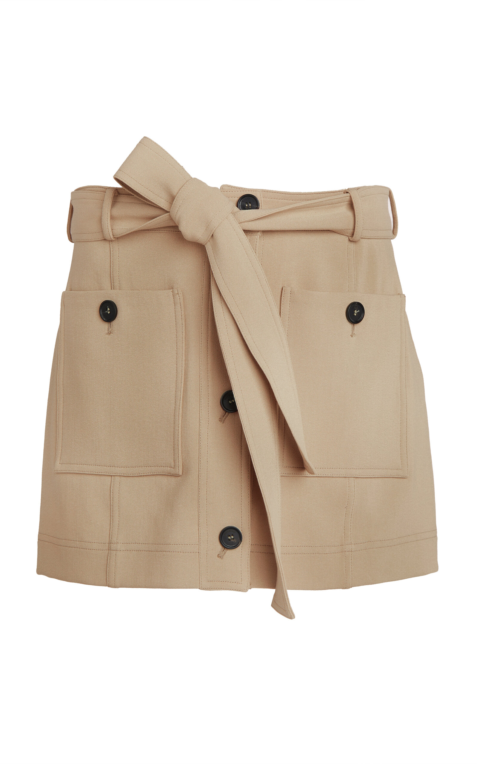 Ferragamo Panelled Cotton-Blend Mini Skirt - Tan - Women's Clothing