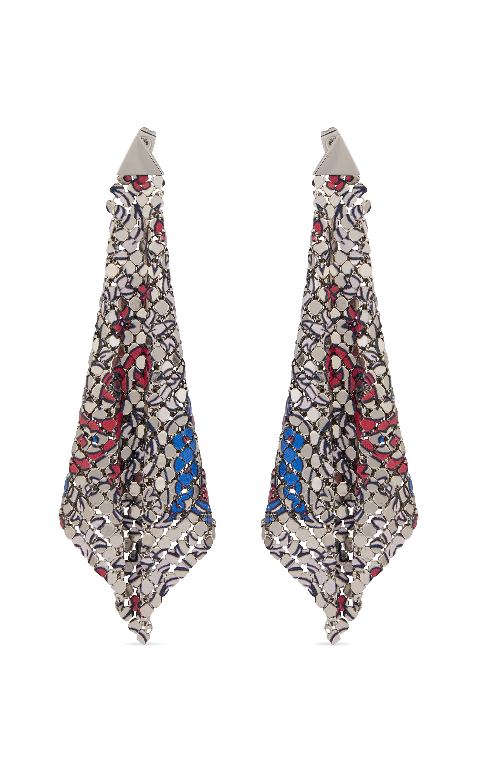 Rabanne Crystal Mesh Drop Earrings In Multi