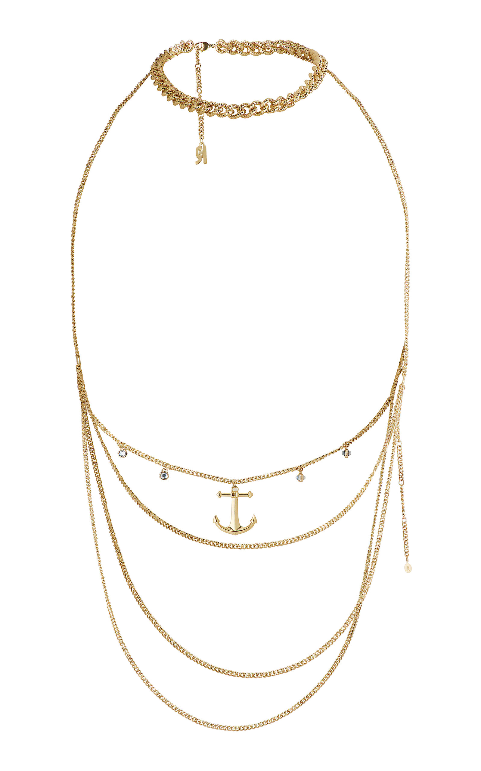 Rabanne Gold-toned Layered Chain Necklace In Gold