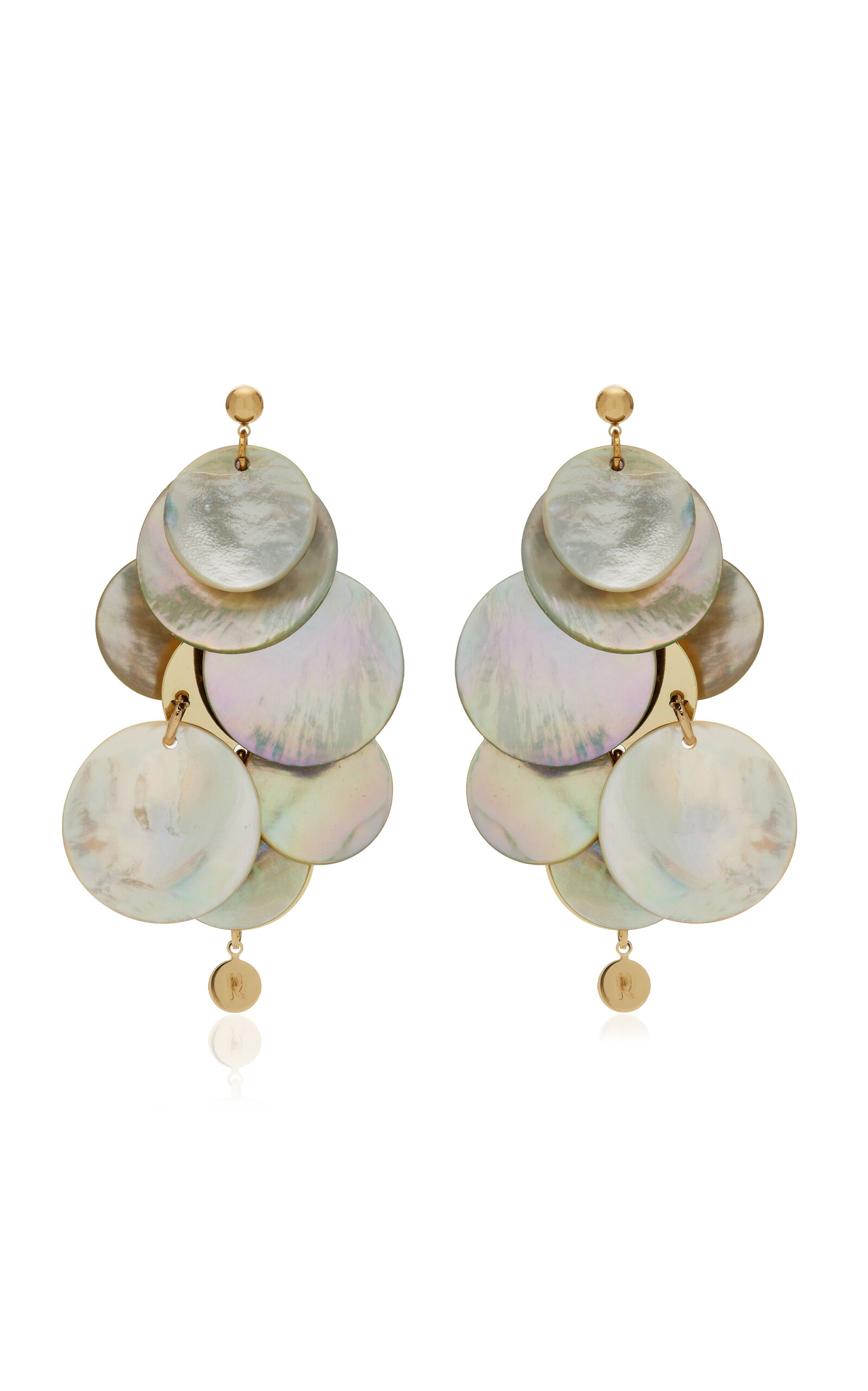 Rabanne Mother-of-pearl Earrings In Silver