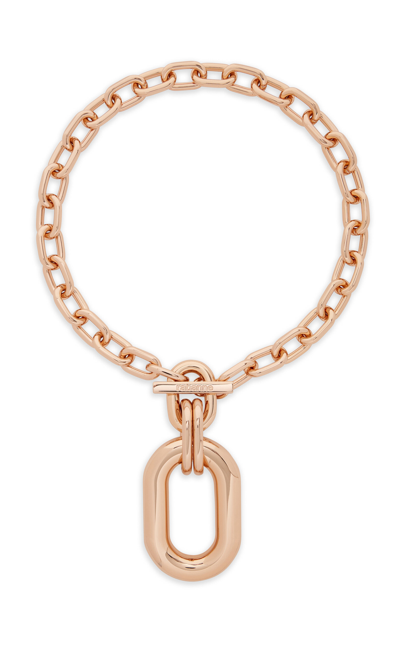 Rabanne Chunky Chain Oval Pendant Necklace In Gold