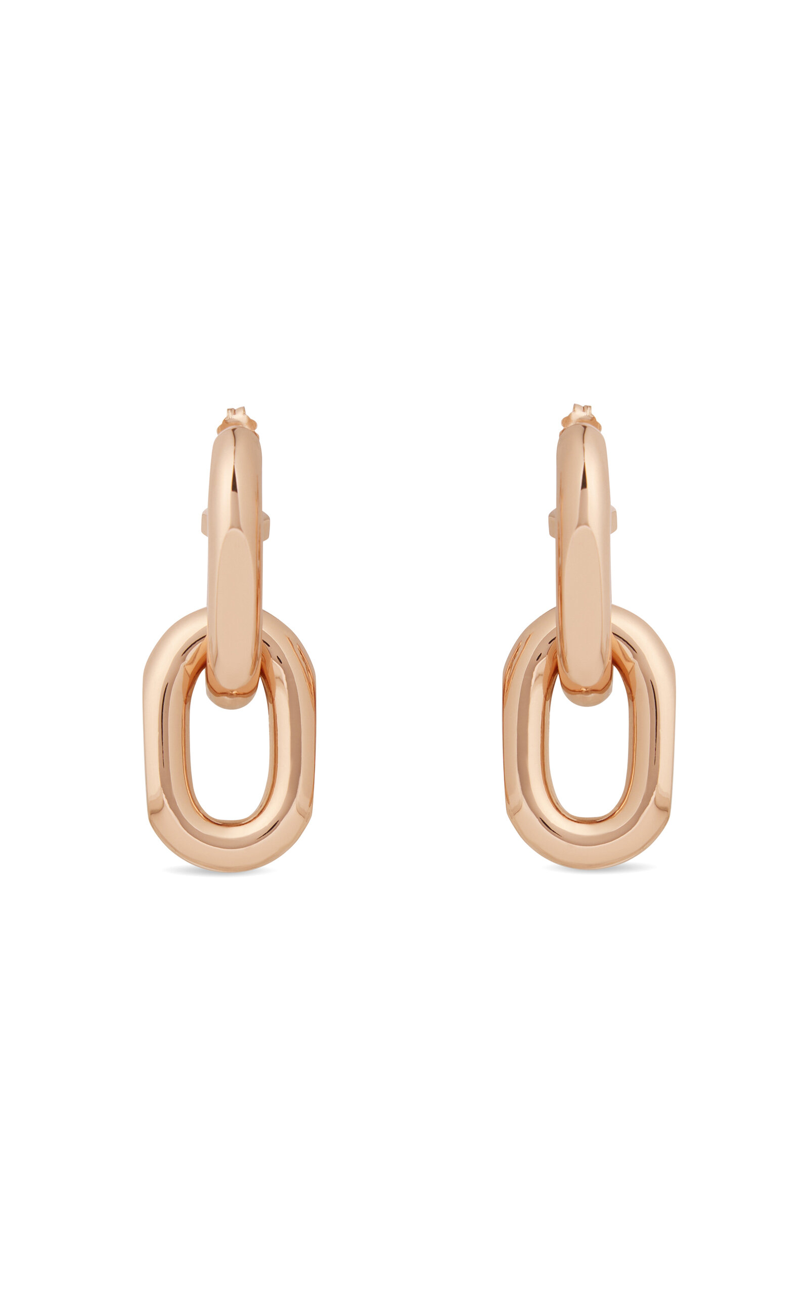 Rabanne Xl Link Double Hoop Earrings In Pink