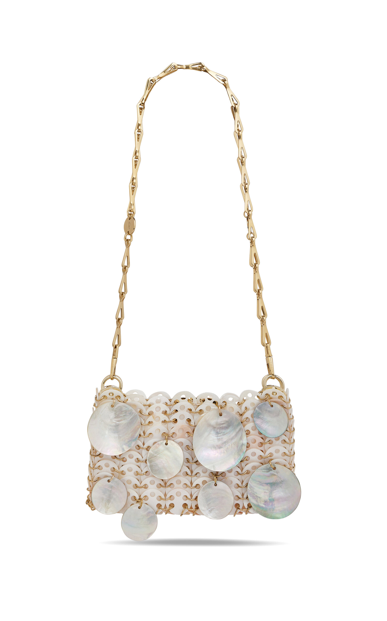 Rabanne Mother of Pearl Chainmail Shoulder Bag - Silver - OS