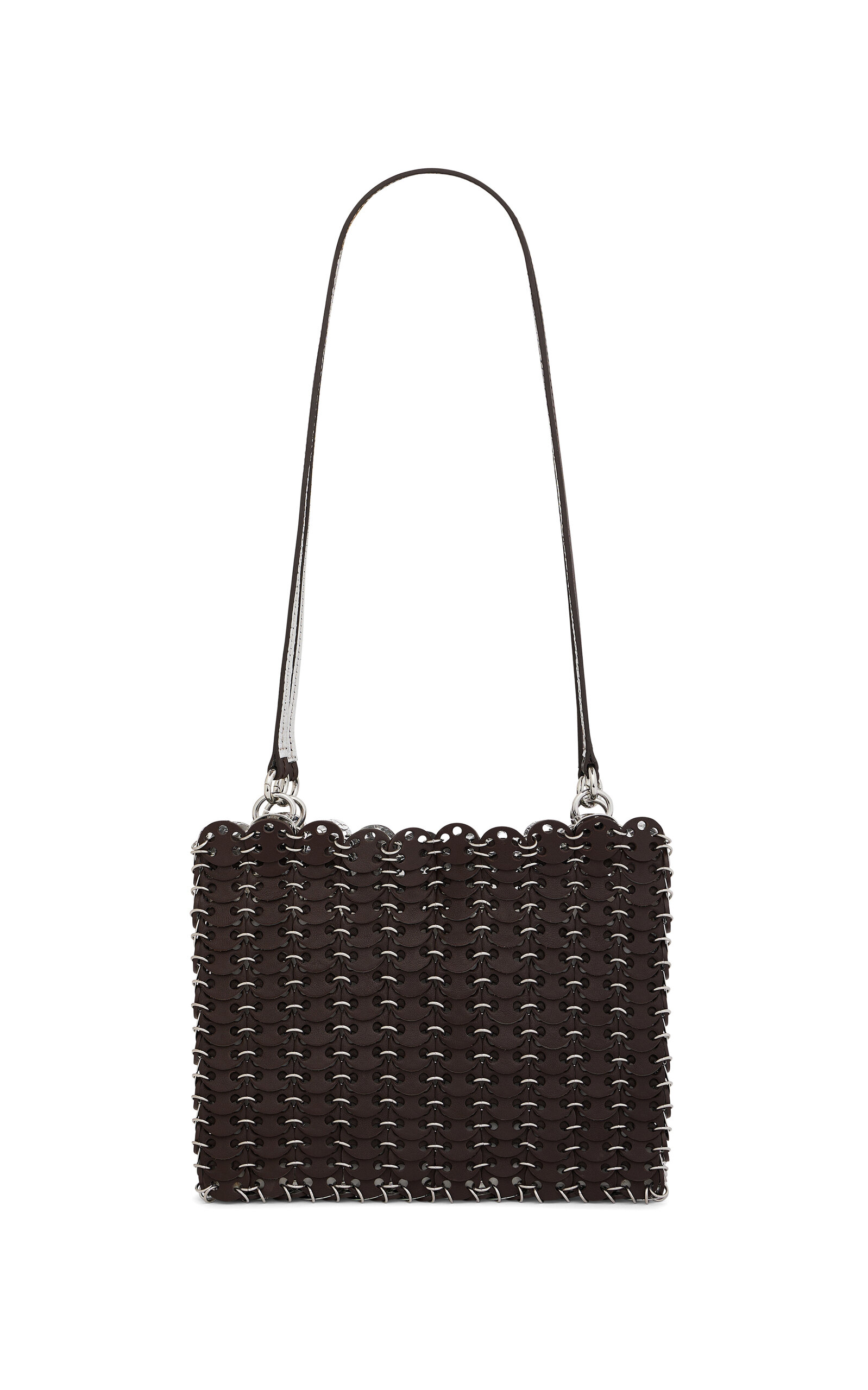 Rabanne Reversible Leather and Steel Shoulder Bag - Brown - OS