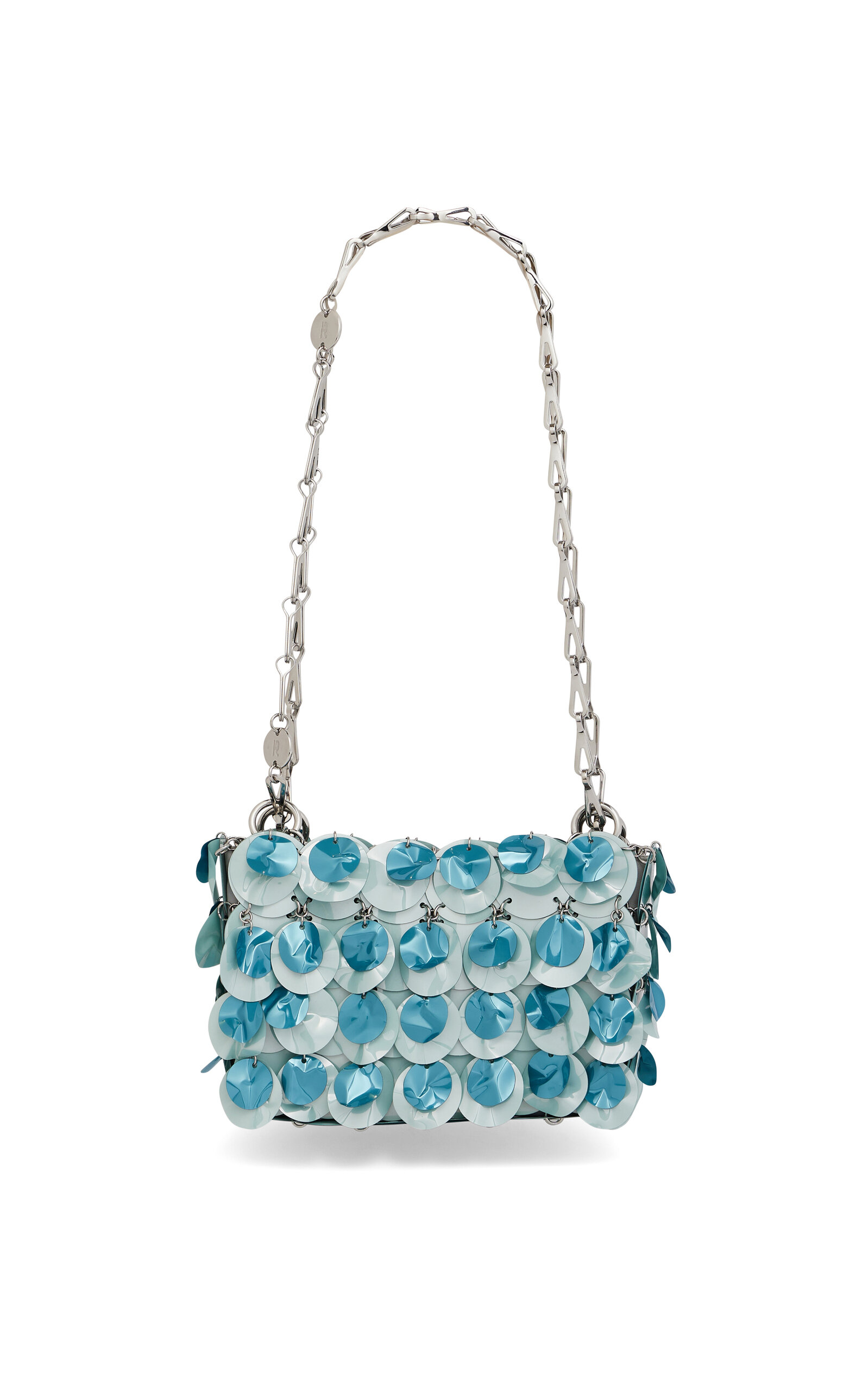 Rabanne Layered Paillette Shoulder Bag - Blue - OS