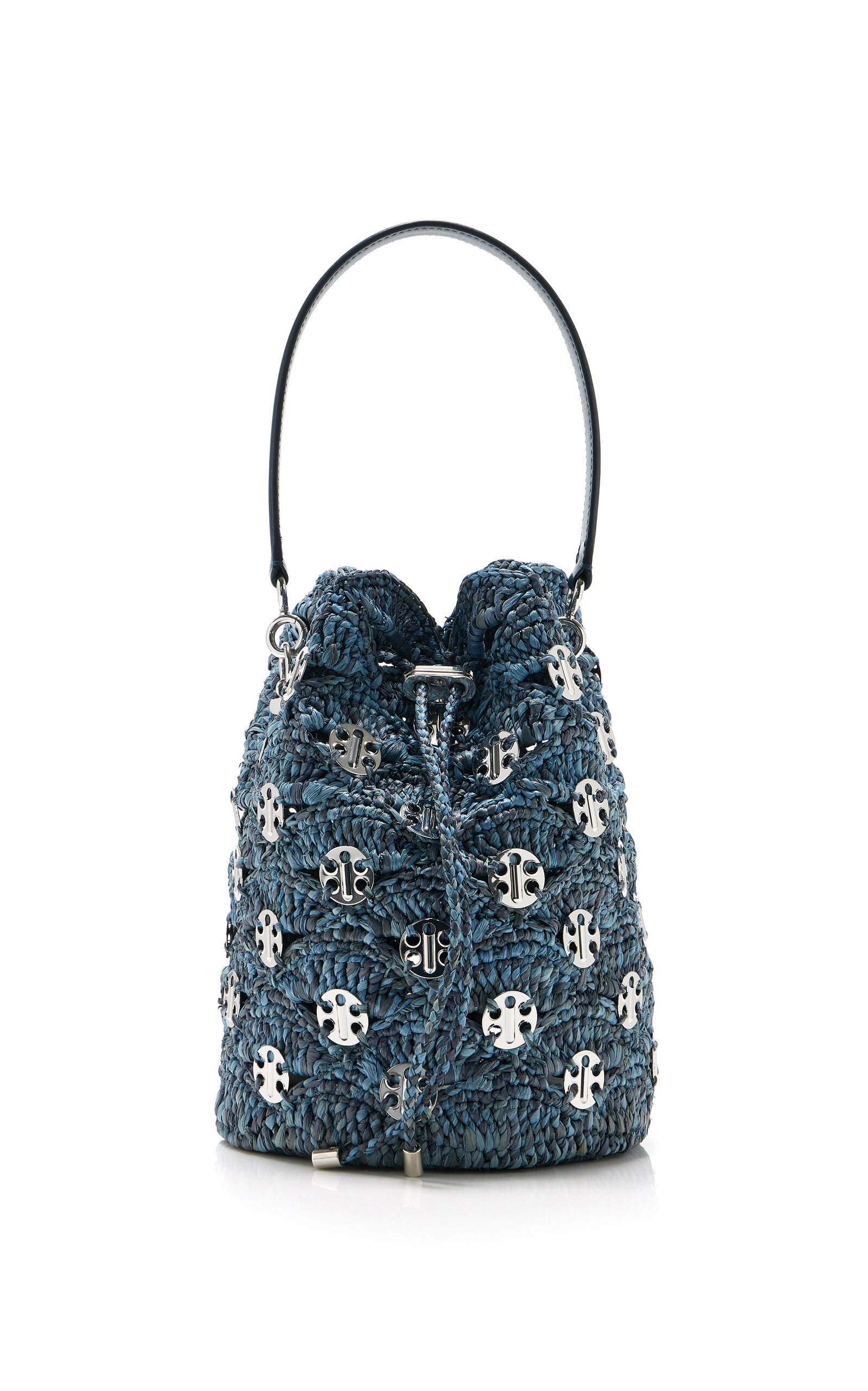 Rabanne Hardware-Detailed Woven Raffia Bucket Bag