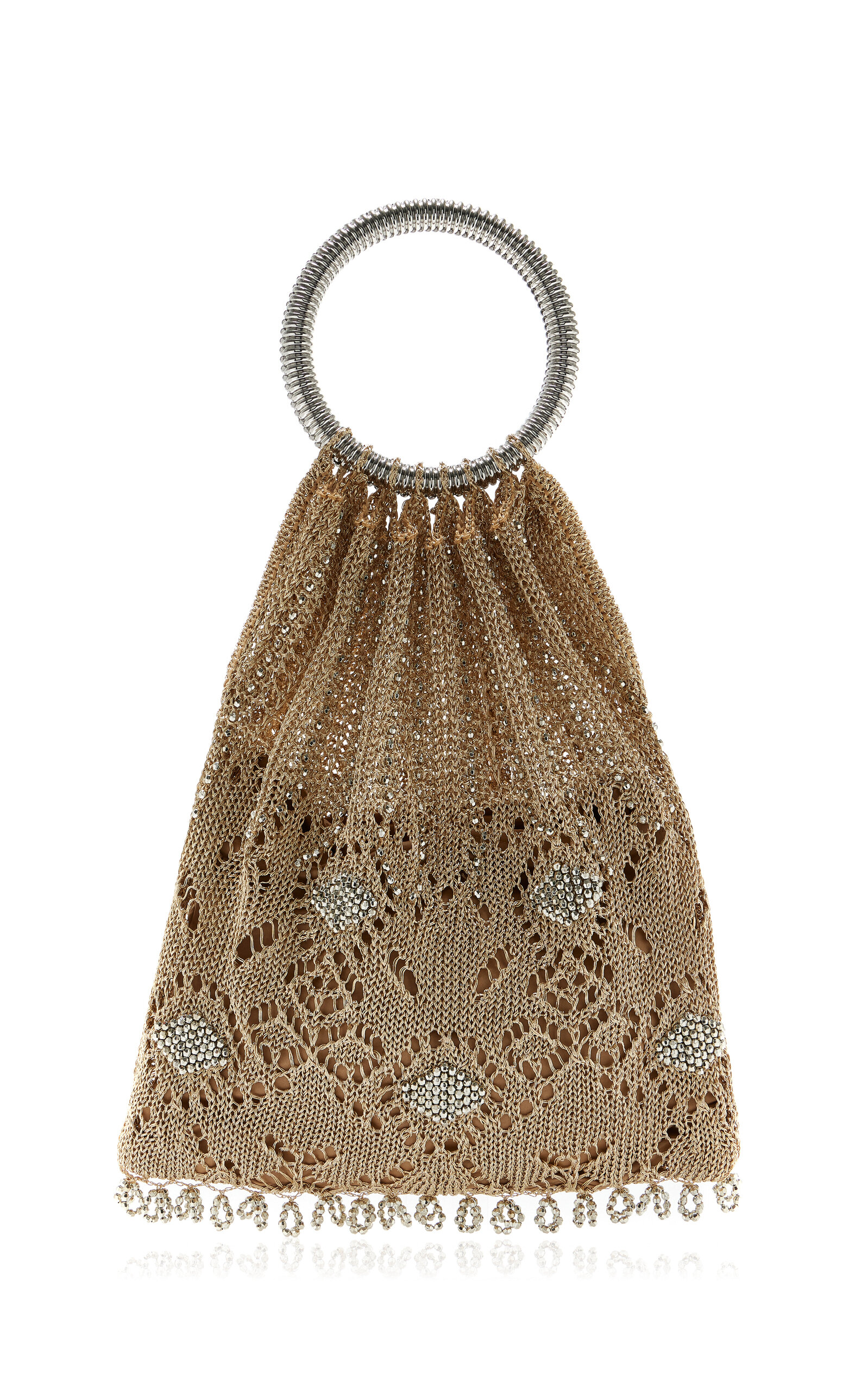 Rabanne Crystal Mesh Top Handle Bag - Gold - OS