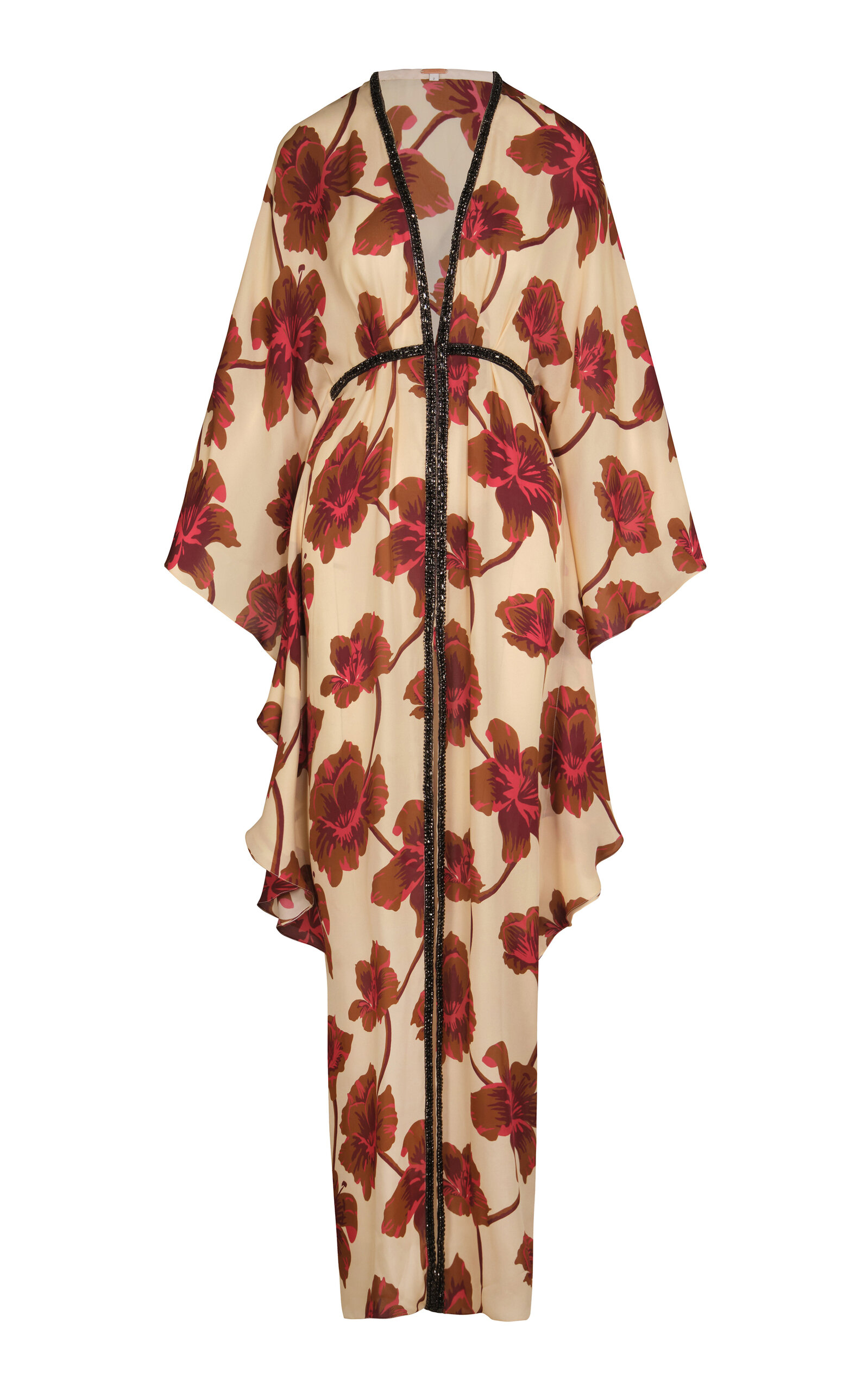 Johanna Ortiz Hear The Wind Sing Crystal-embellished Floral-print Silk Crepe De Chine Maxi Dress In Multi