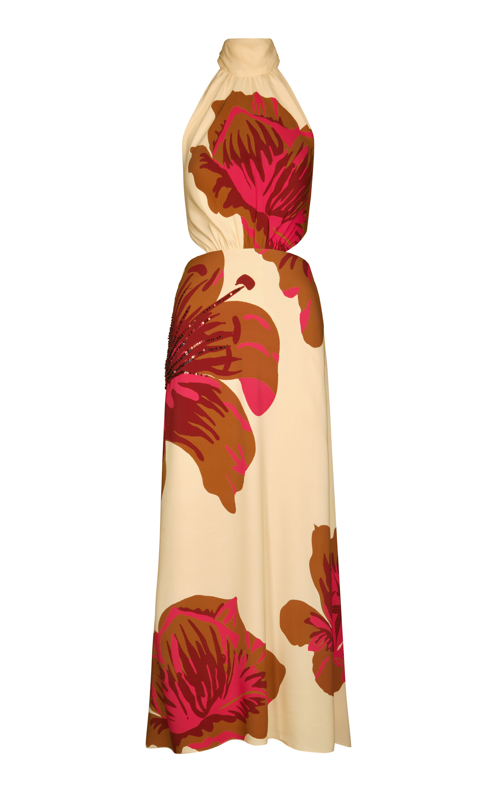 Shop Johanna Ortiz Best Of Times Jersey Halter Maxi Dress In Multi