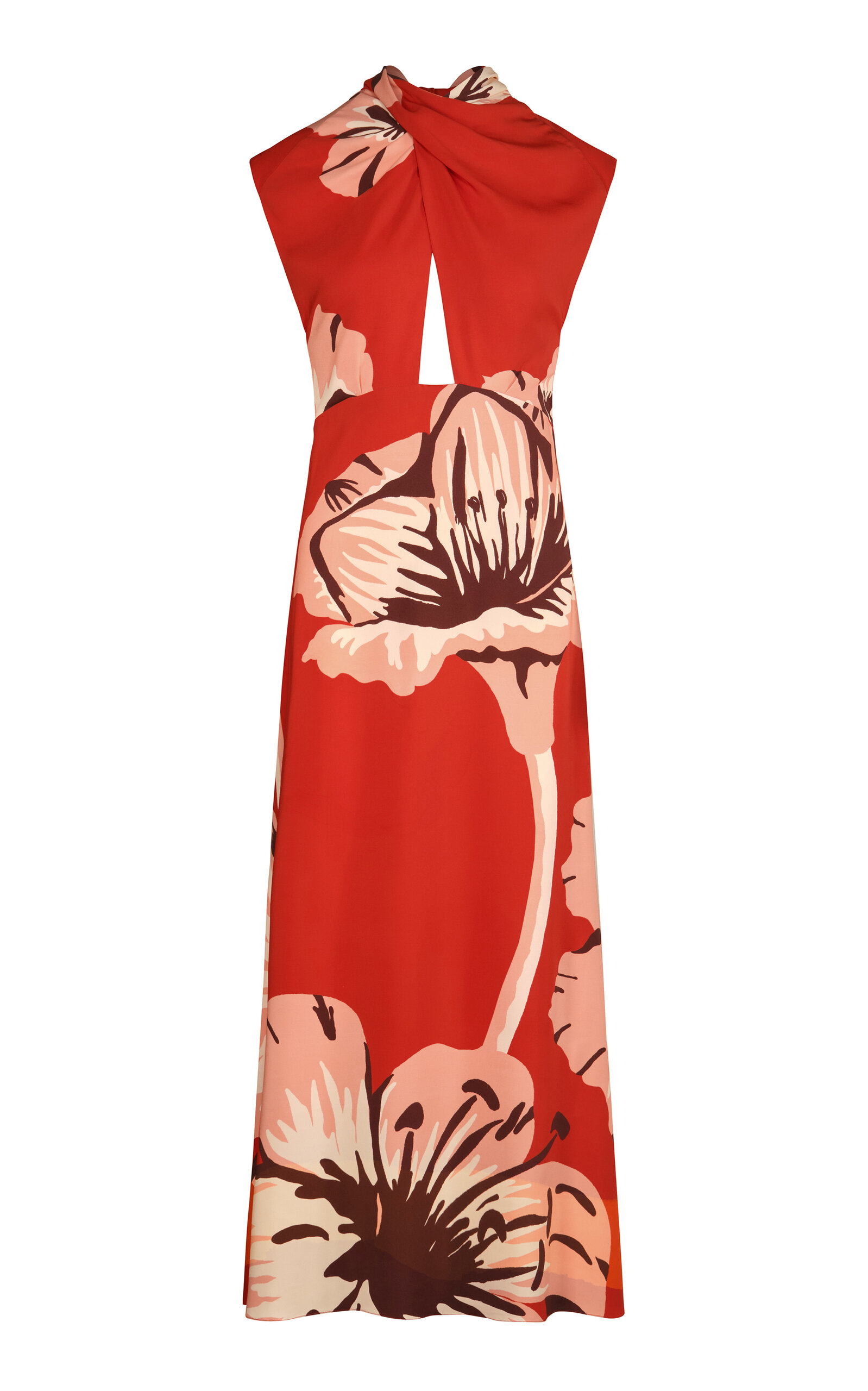 Johanna Ortiz Al Son De Las Astromelias Twisted Jersey Midi Dress