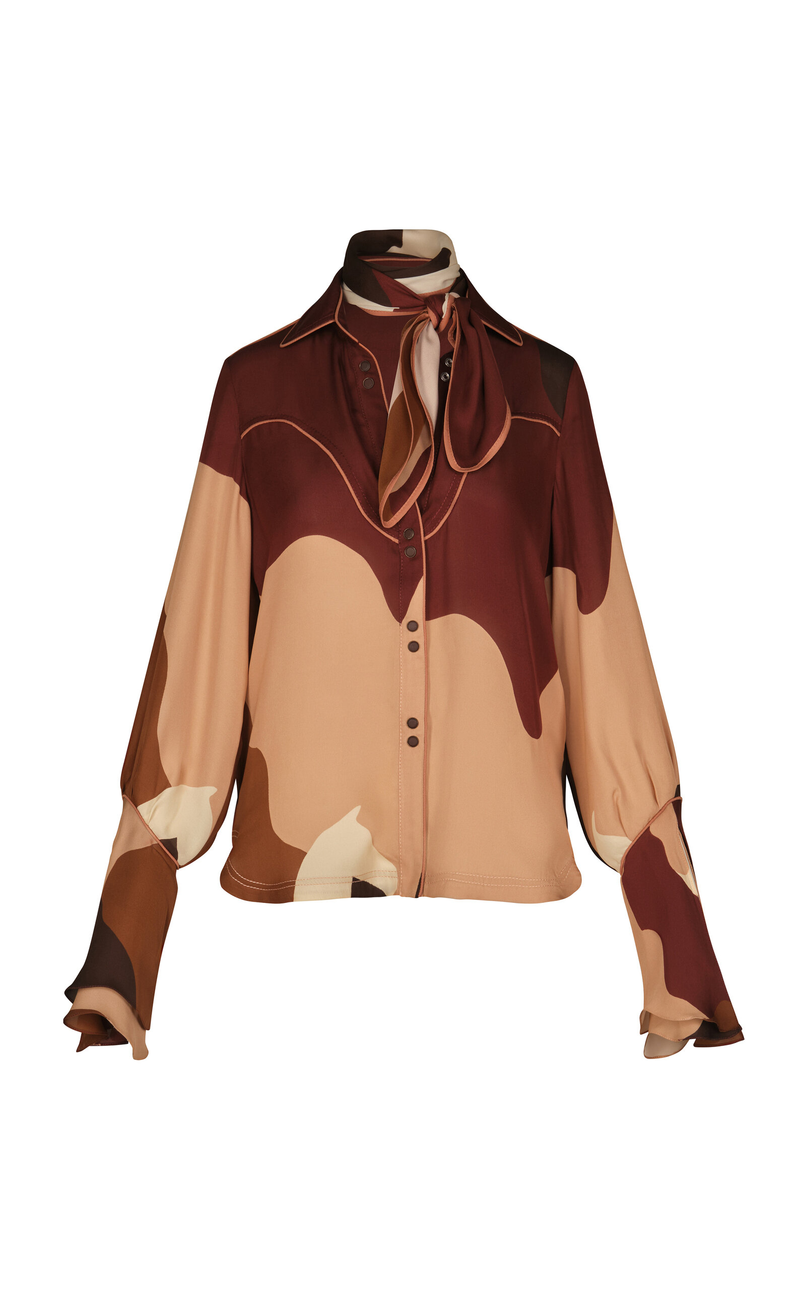 Johanna Ortiz Marsala High Tides Silk Shirt