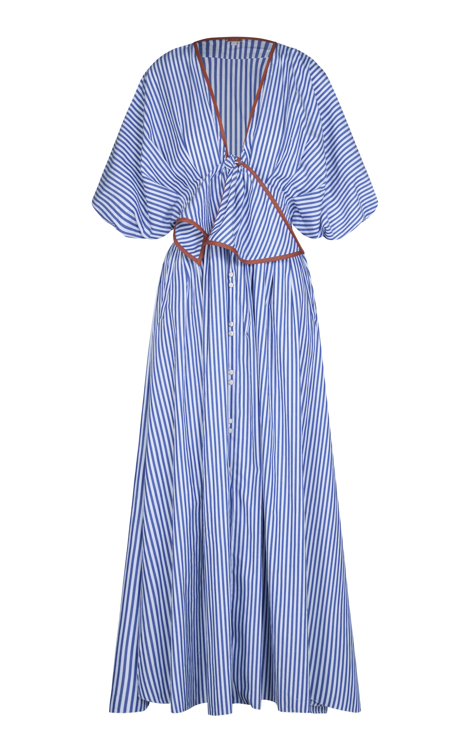 JOHANNA ORTIZ ENDLESS SPRING STRIPED COTTON MIDI DRESS
