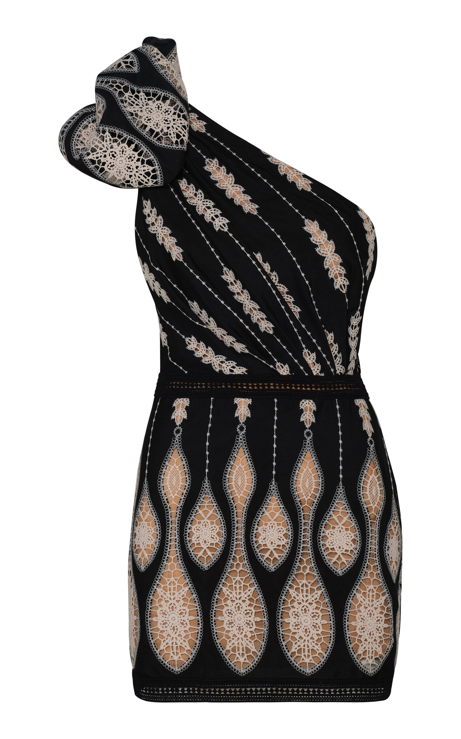 Johanna Ortiz Celestial Matter Mini Dress In Black,white