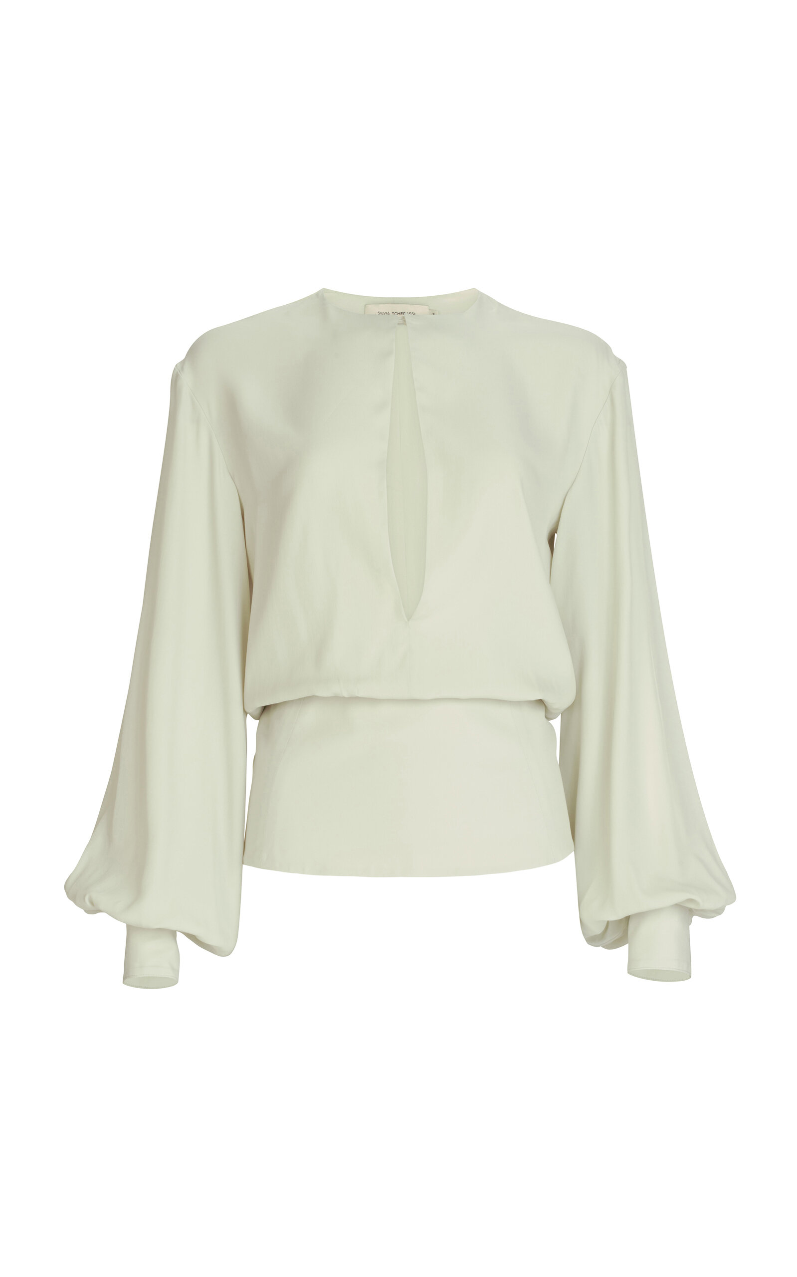 Silvia Tcherassi Covilha Silk Top In Off-white