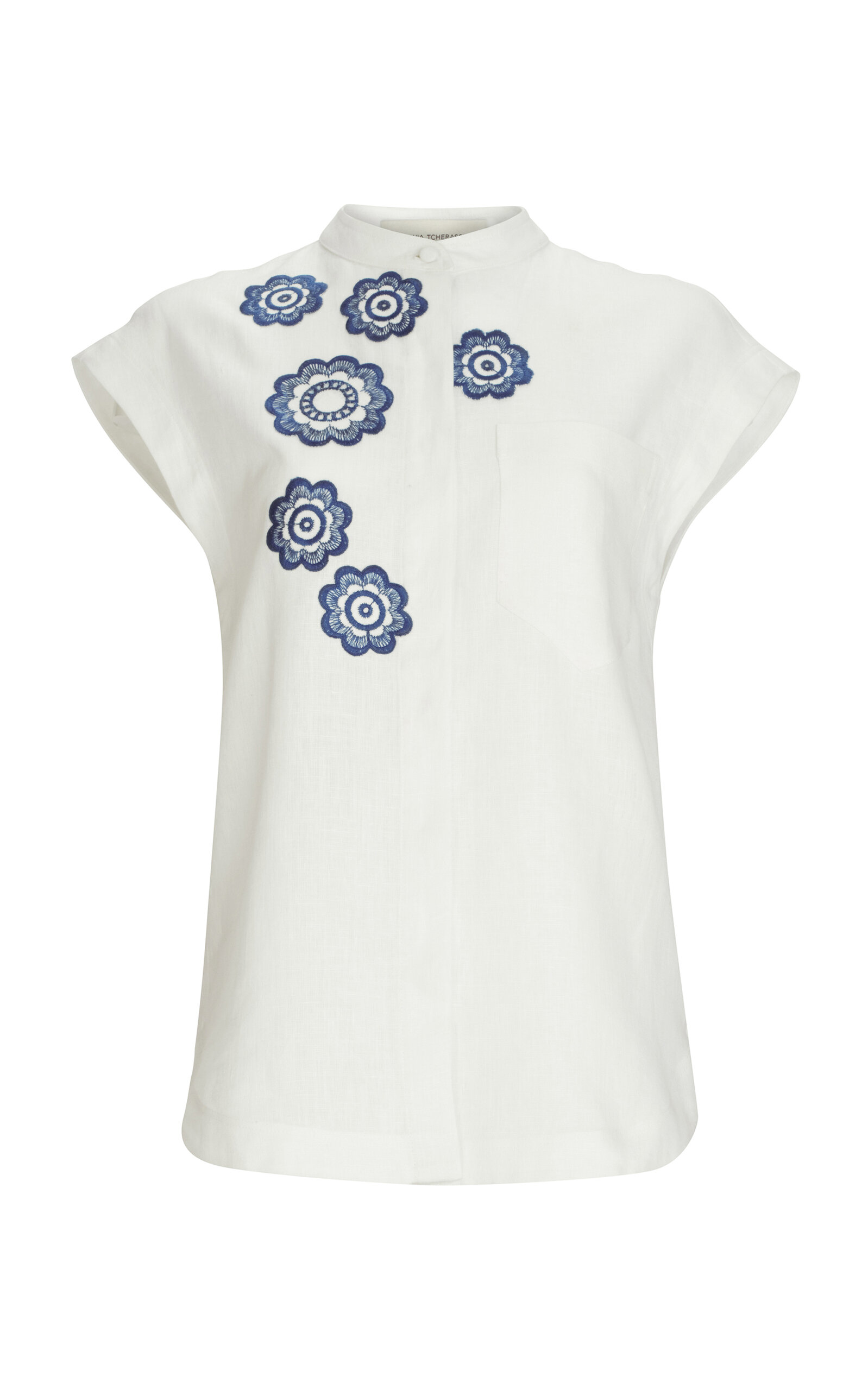 Silvia Tcherassi Adele Linen-Cotton Top