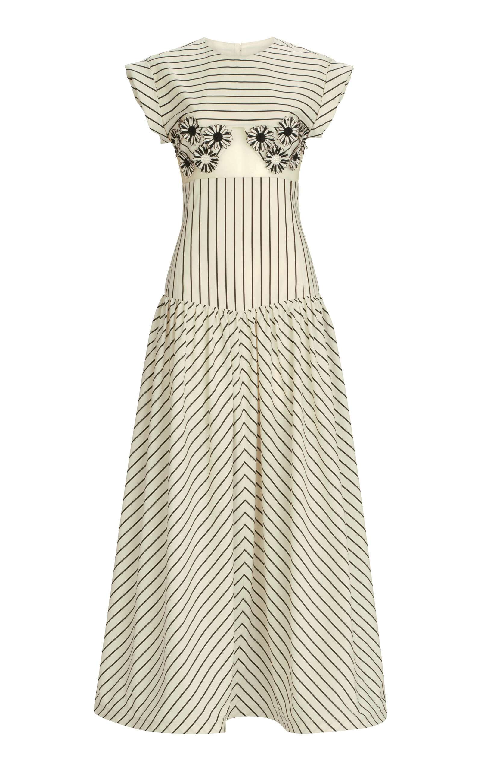 Silvia Tcherassi Hanane Embroidered Cutout Cotton Maxi Dress In Stripe