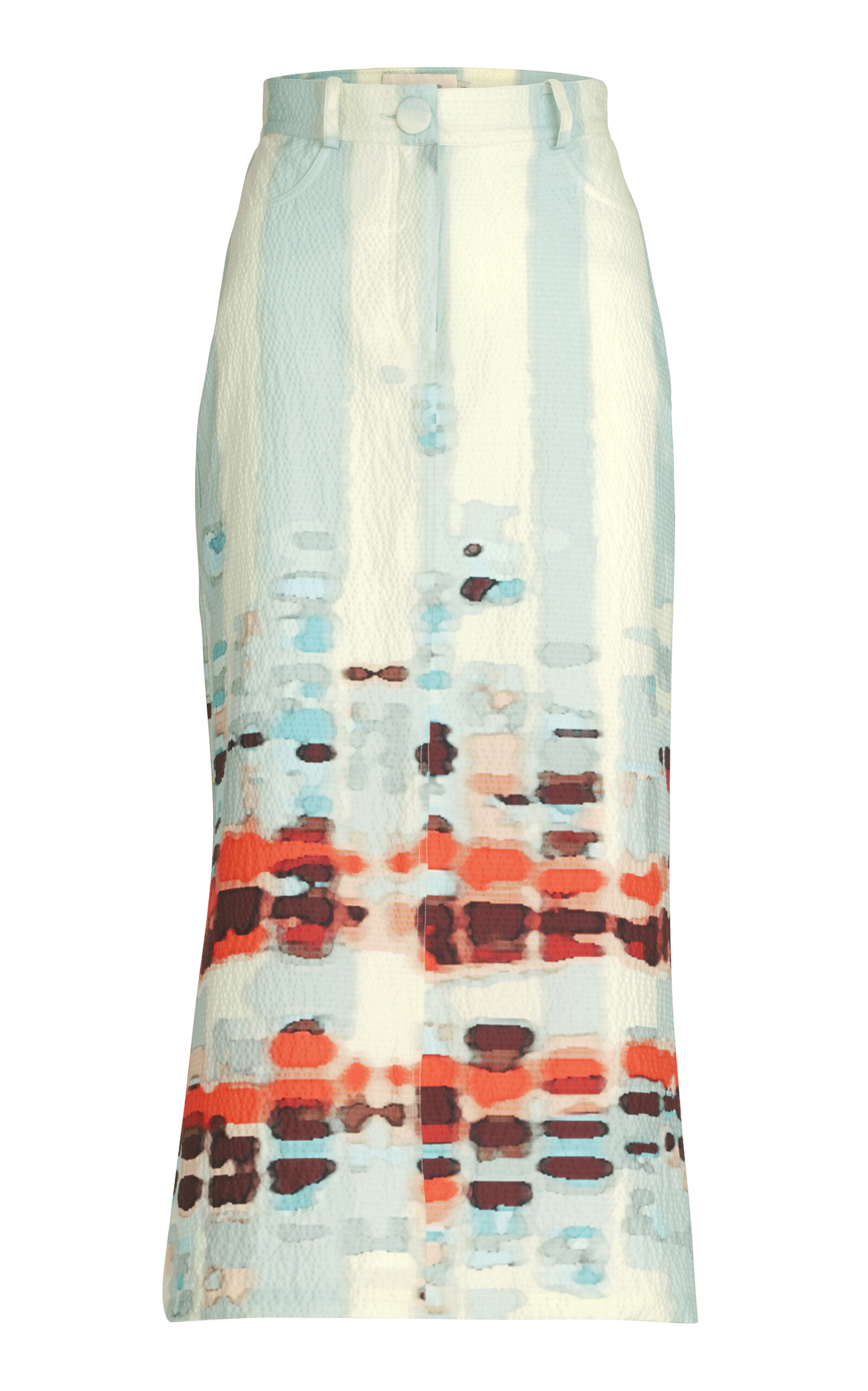 Silvia Tcherassi Layan Stretch-cotton Midi Skirt In Multi