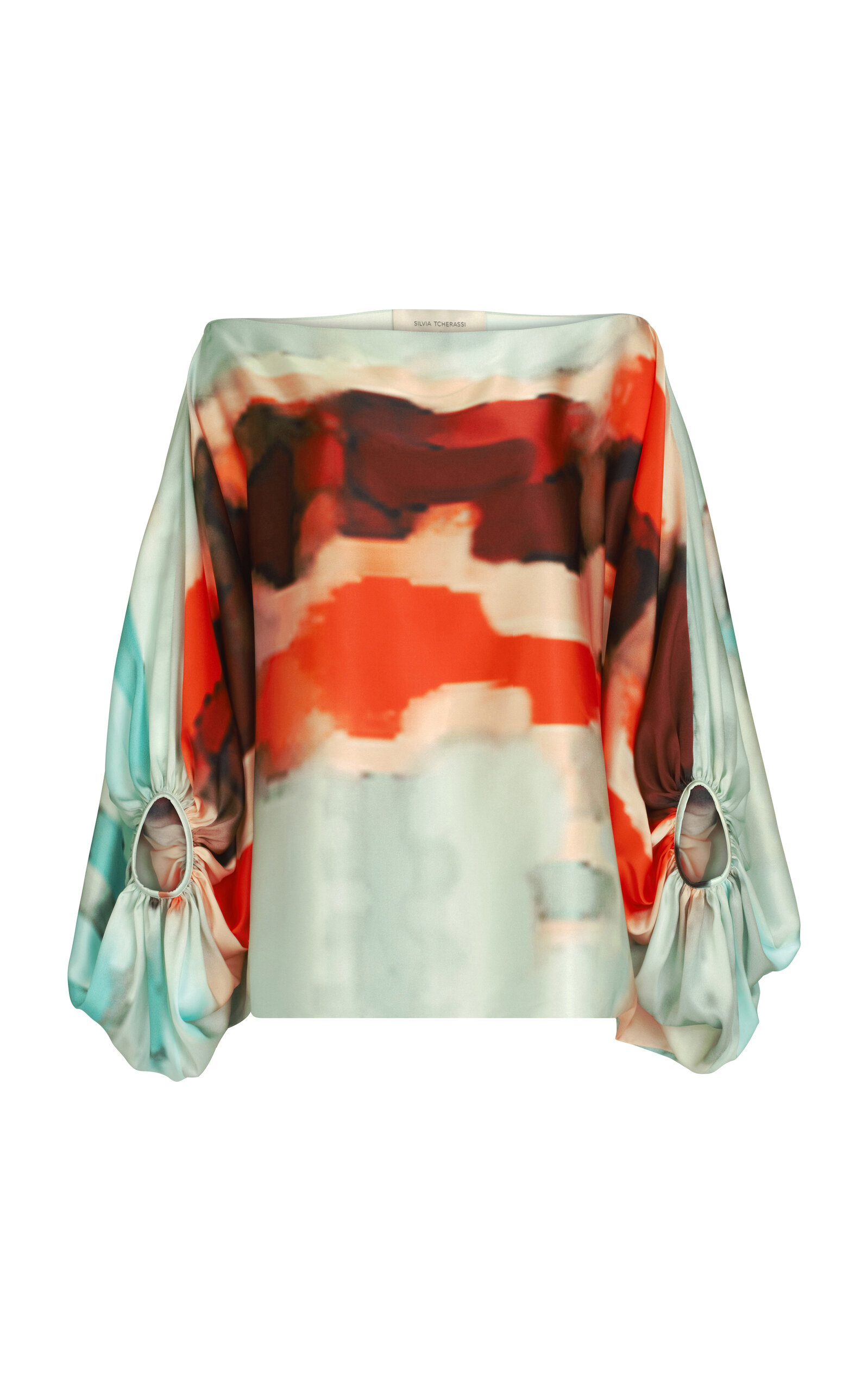 Silvia Tcherassi Bellagio Stretch-Silk Off-The-Shoulder Top