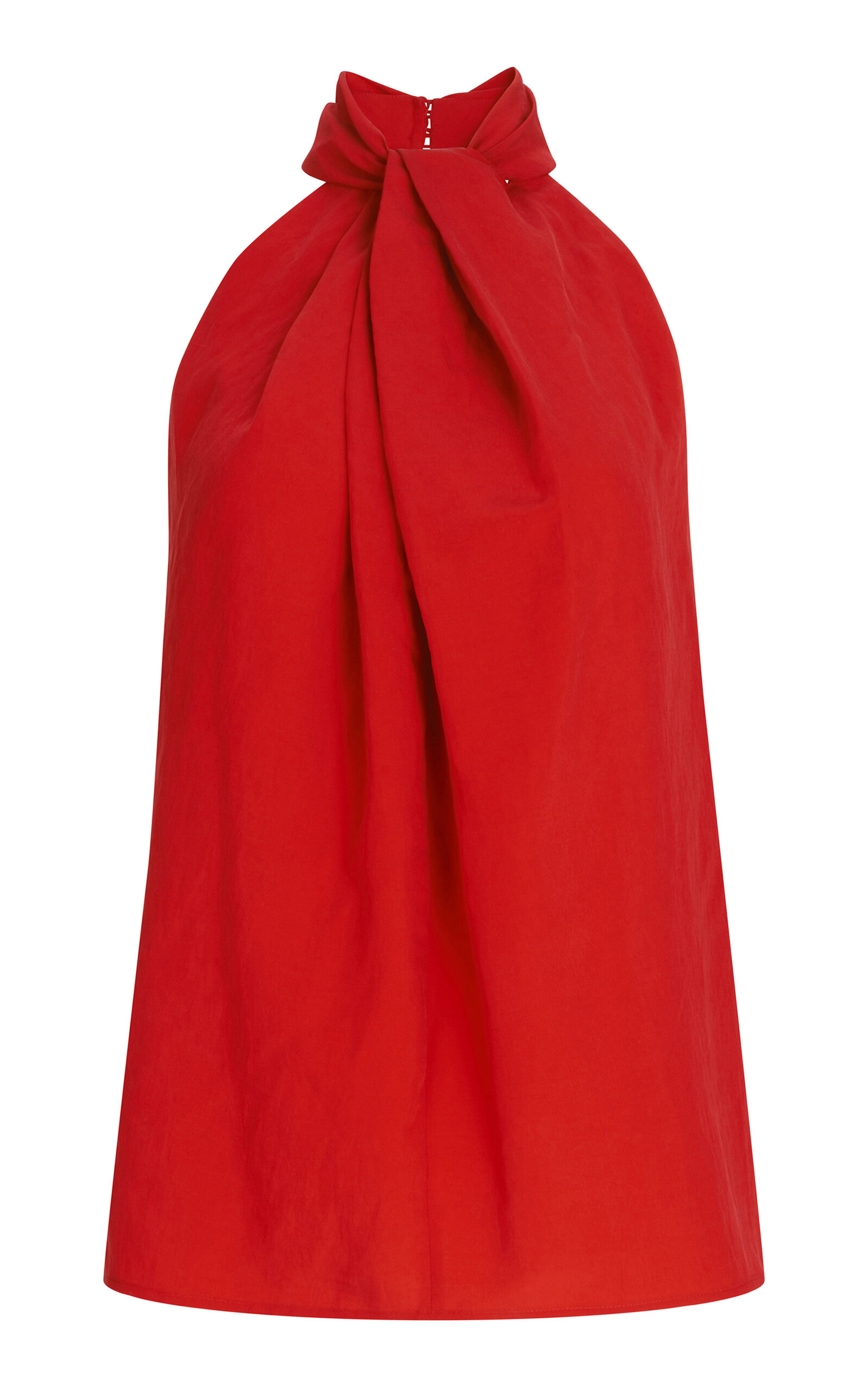 Silvia Tcherassi Shela Twisted Crepe Top In Red