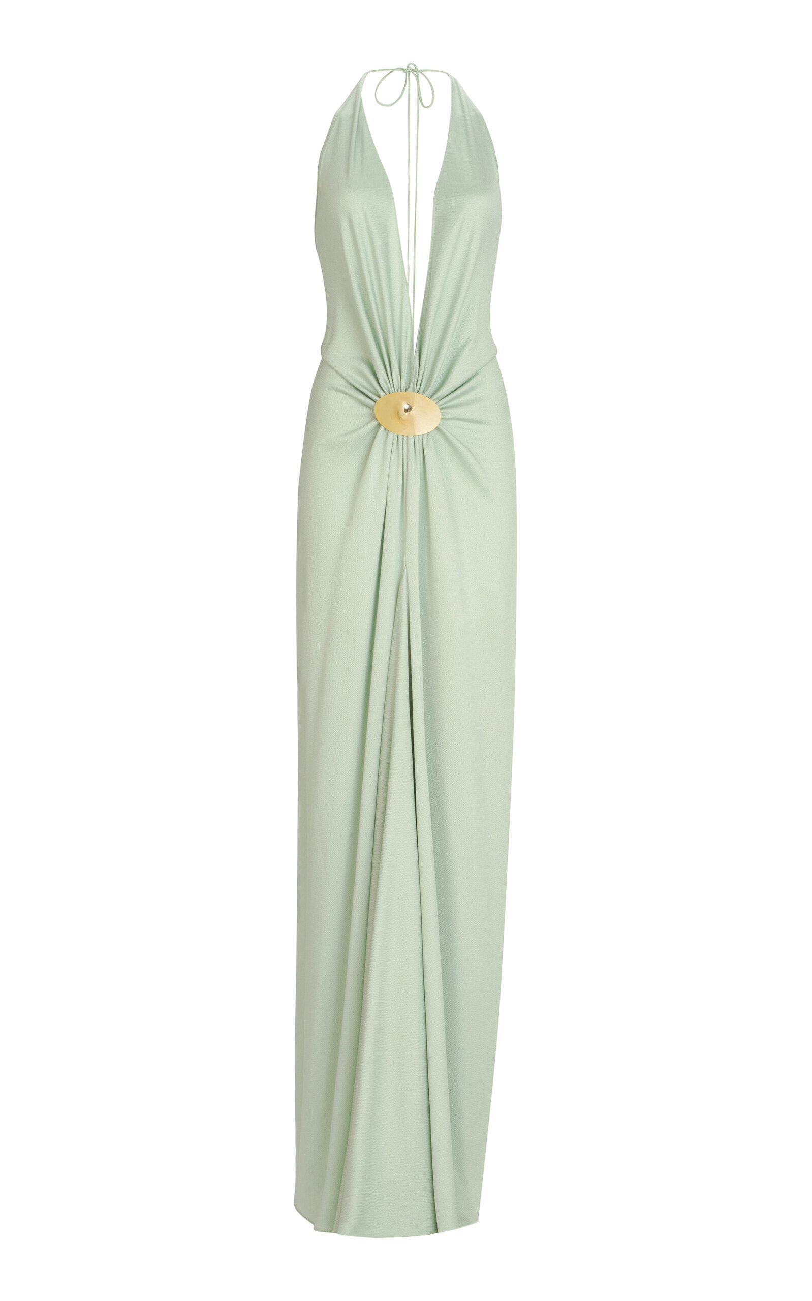 Silvia Tcherassi Aiko Gathered Satin Maxi Dress