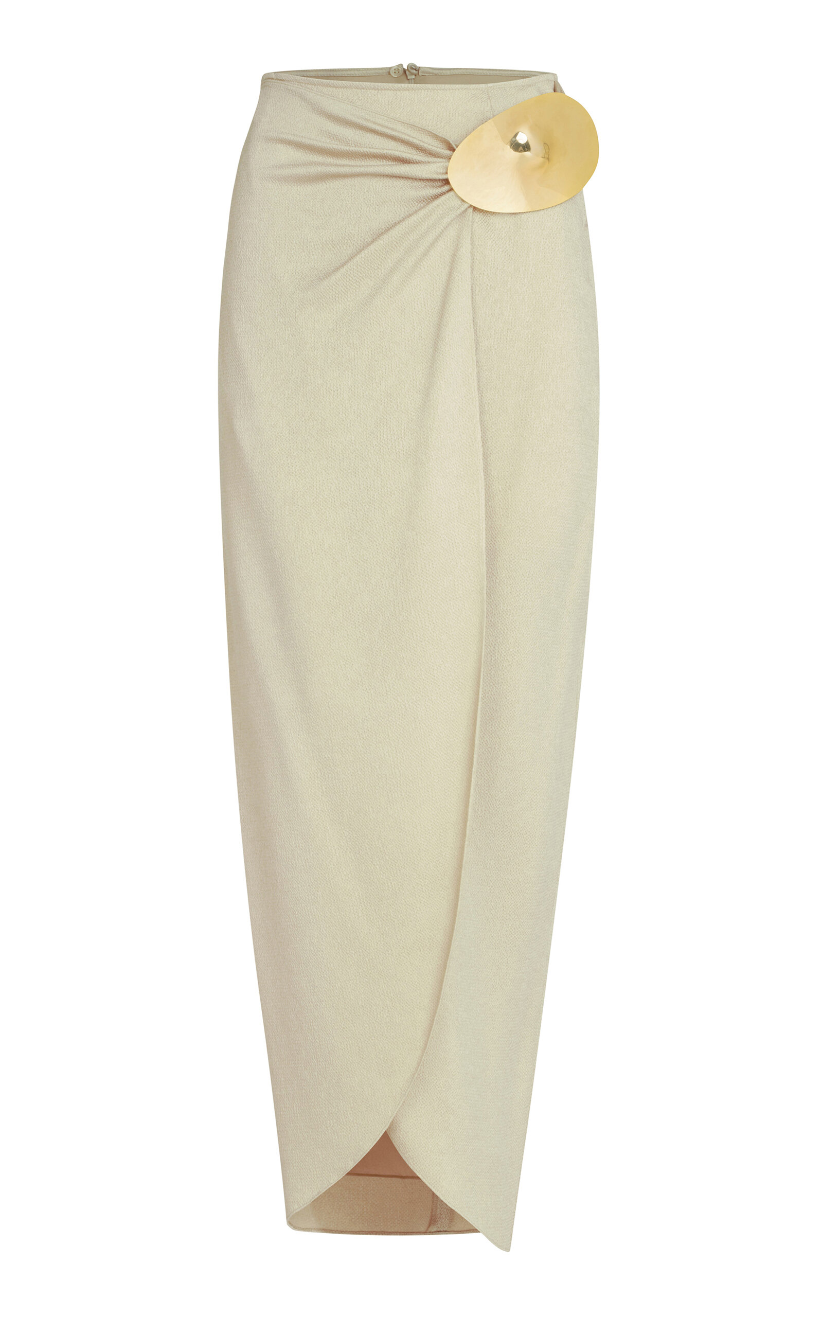 Silvia Tcherassi Adrianne Satin Midi Wrap Skirt - Nude