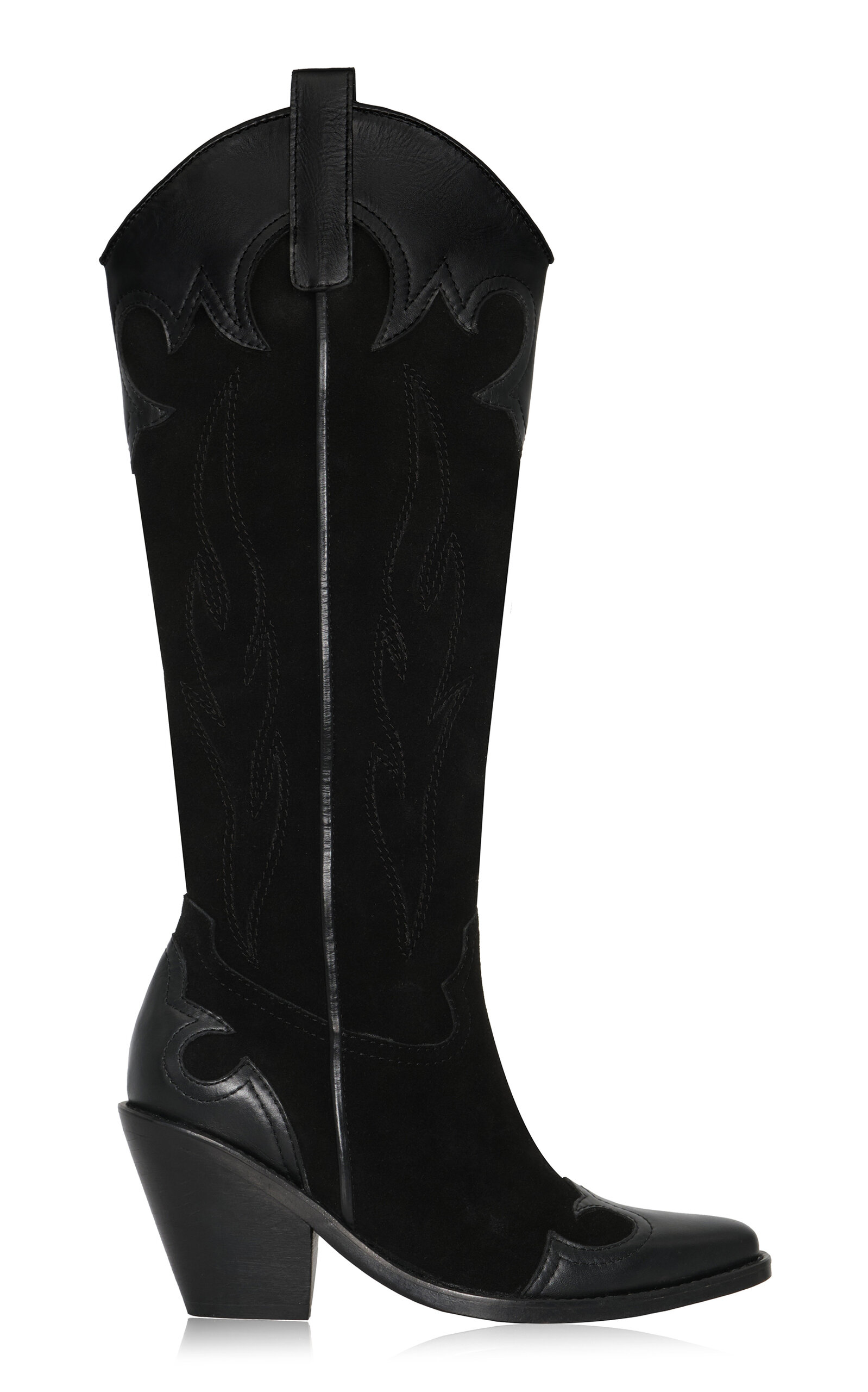 Johanna Ortiz Western Legacy Suede Leather Boots - Black