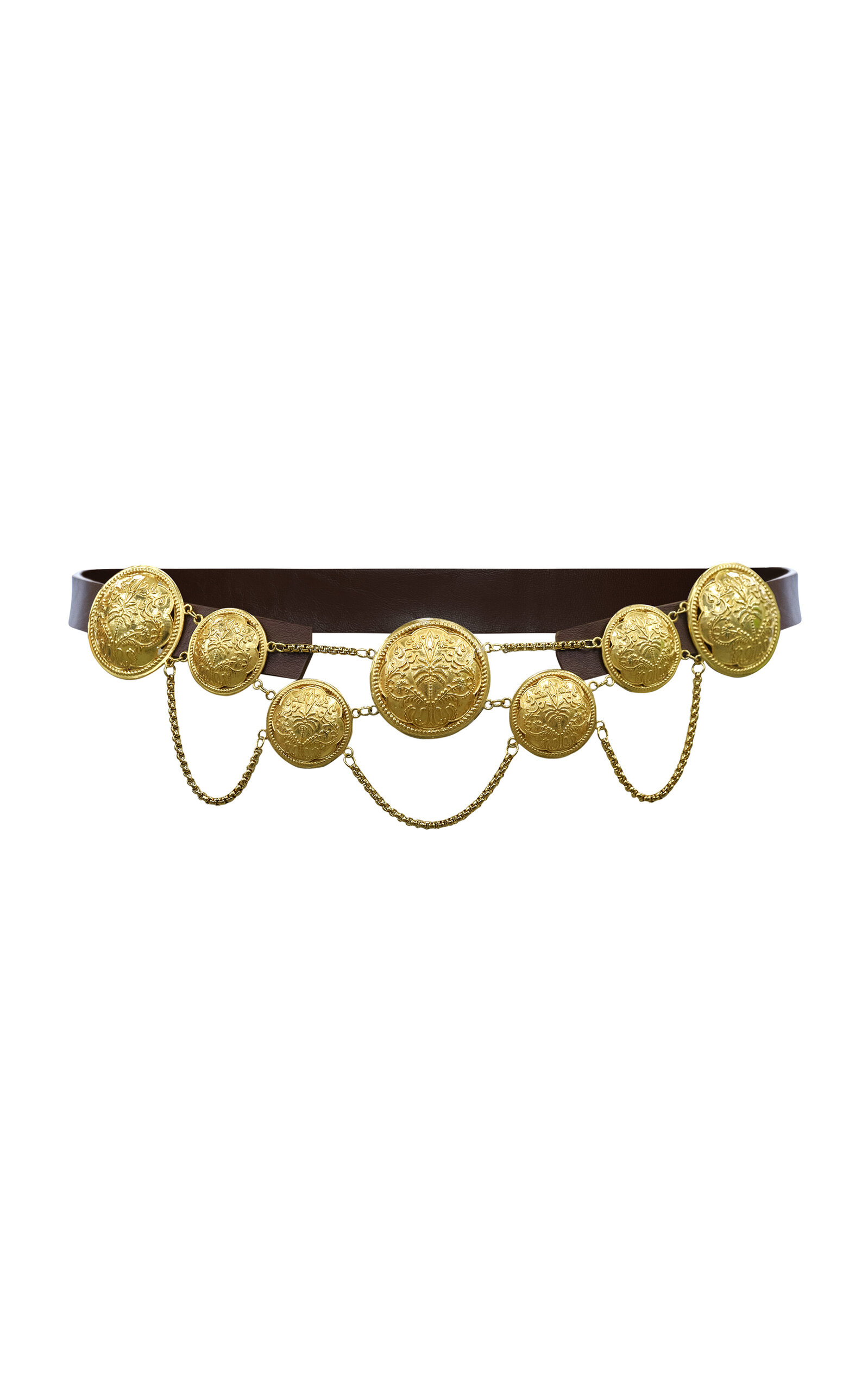 Johanna Ortiz Successful Dynasties Belt In Dark Chocolate In Gold