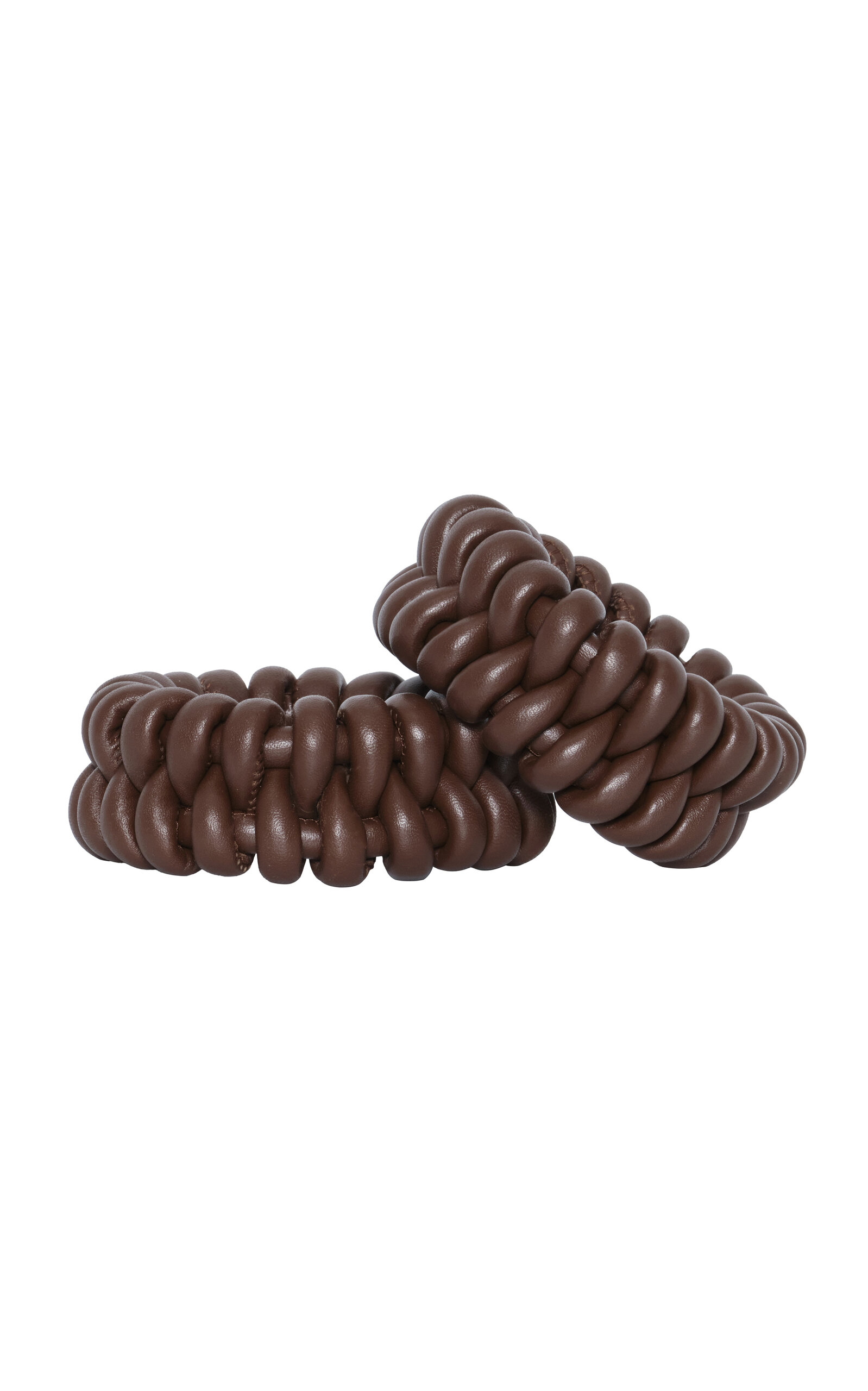 Johanna Ortiz Sculptural Monument Leather Bangle Set - Brown - OS - Moda Operandi