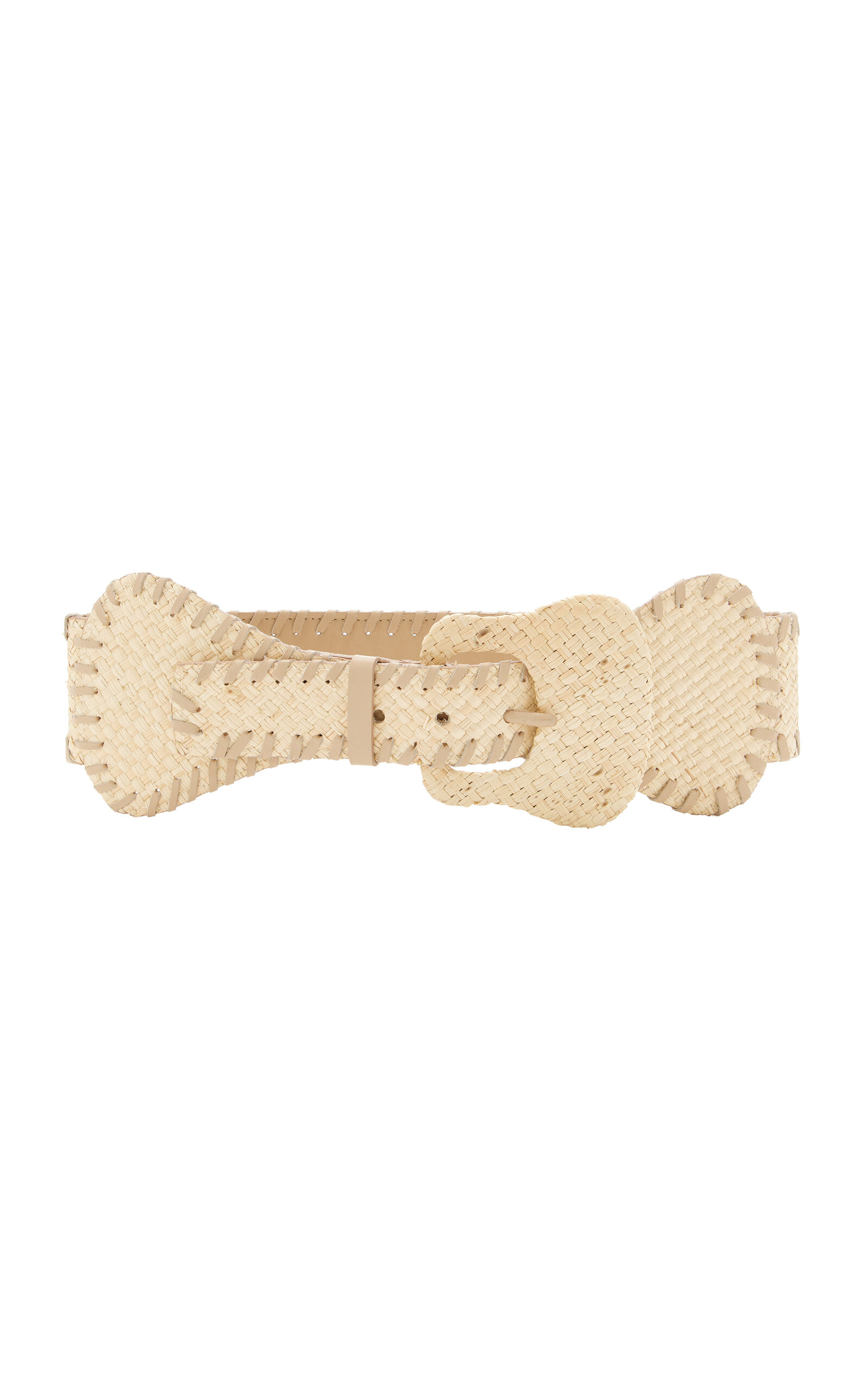 Shop Johanna Ortiz Aztec Culture Palm And Leather Belt In White
