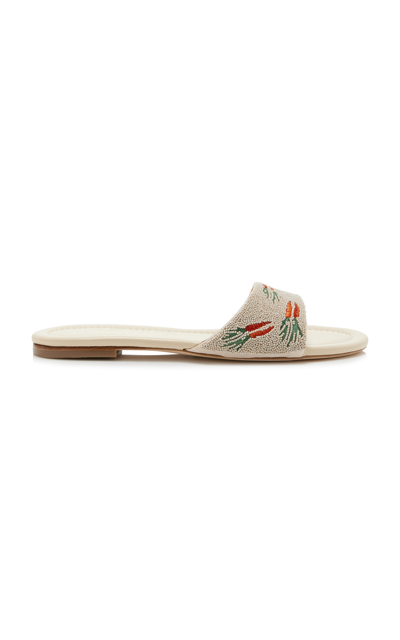 STAUD Gracie Beaded Leather Sandals
