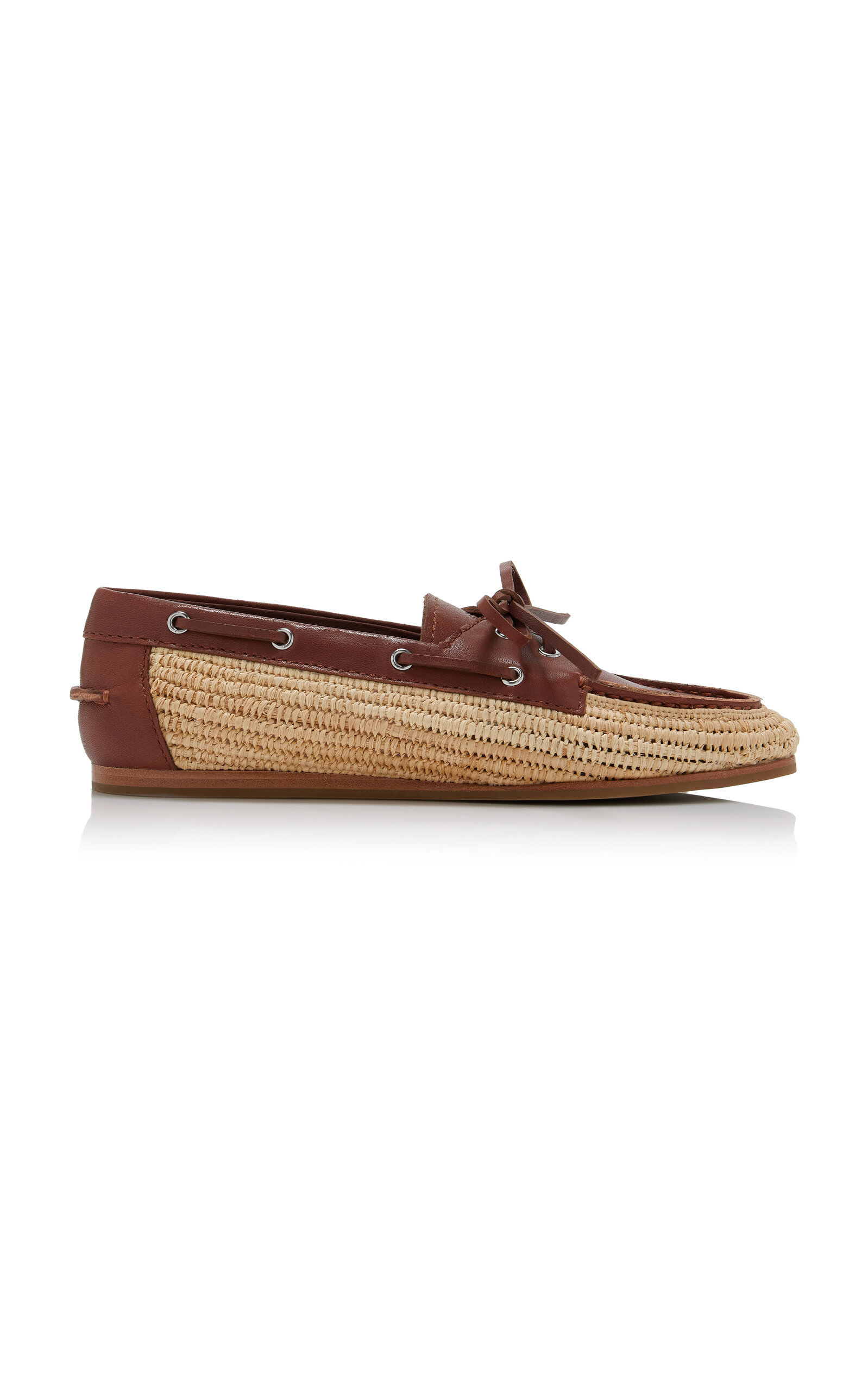SIMKHAI Danner Raffia Boat Shoes - Tan