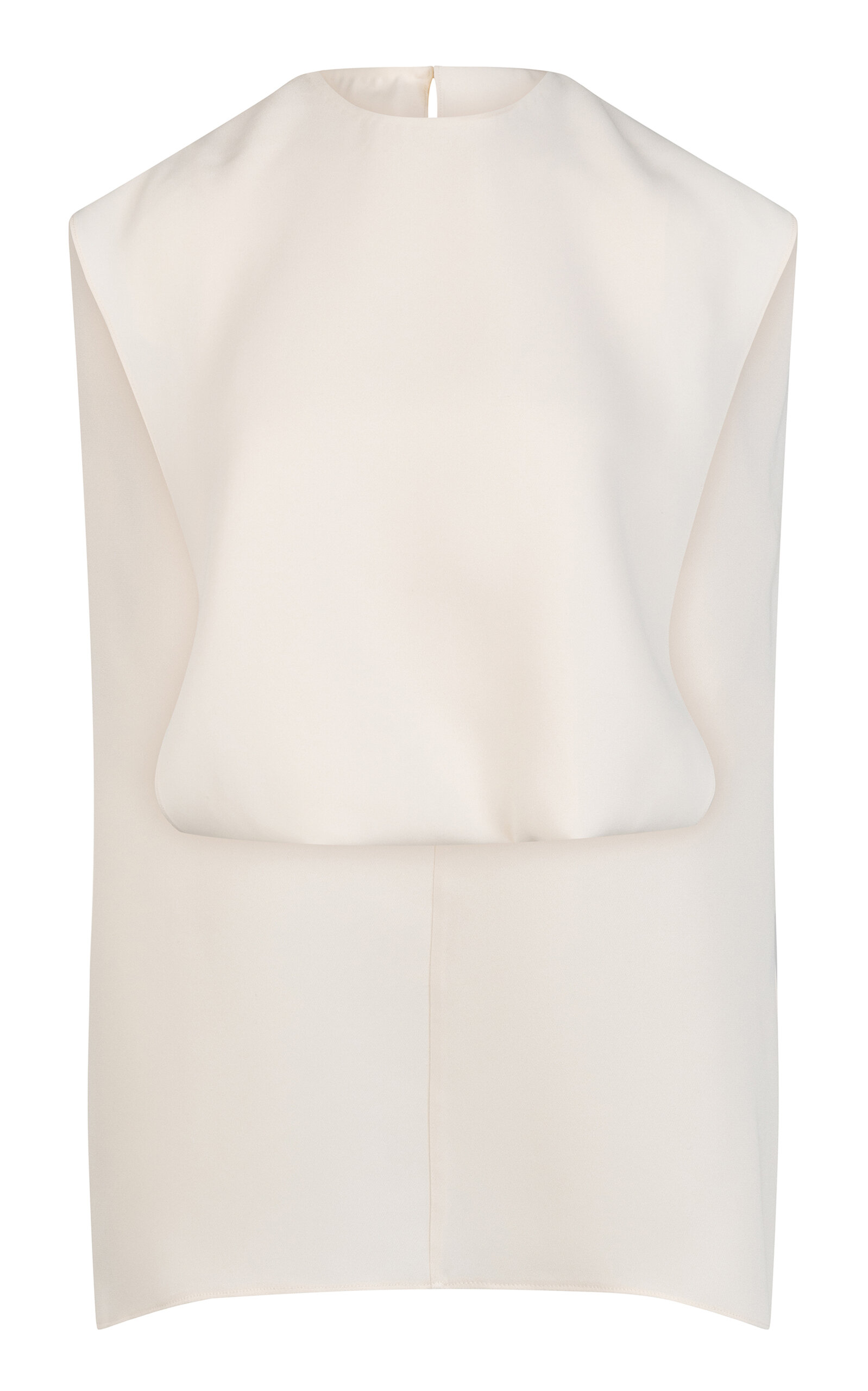 Athena Cape-Detailed Draped Silk Top