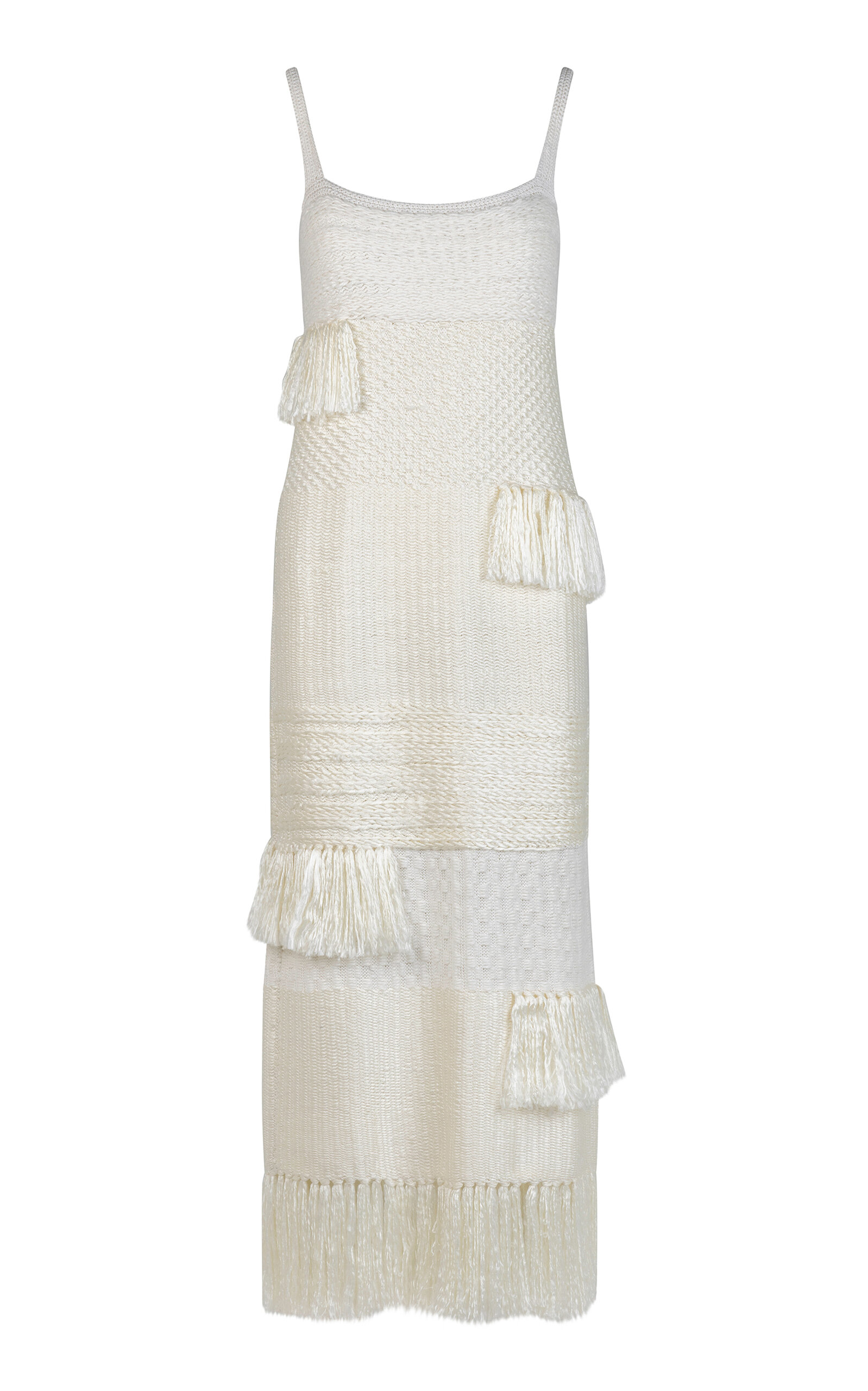 Heirlome Lia Fringed Knit Silk Maxi Dress