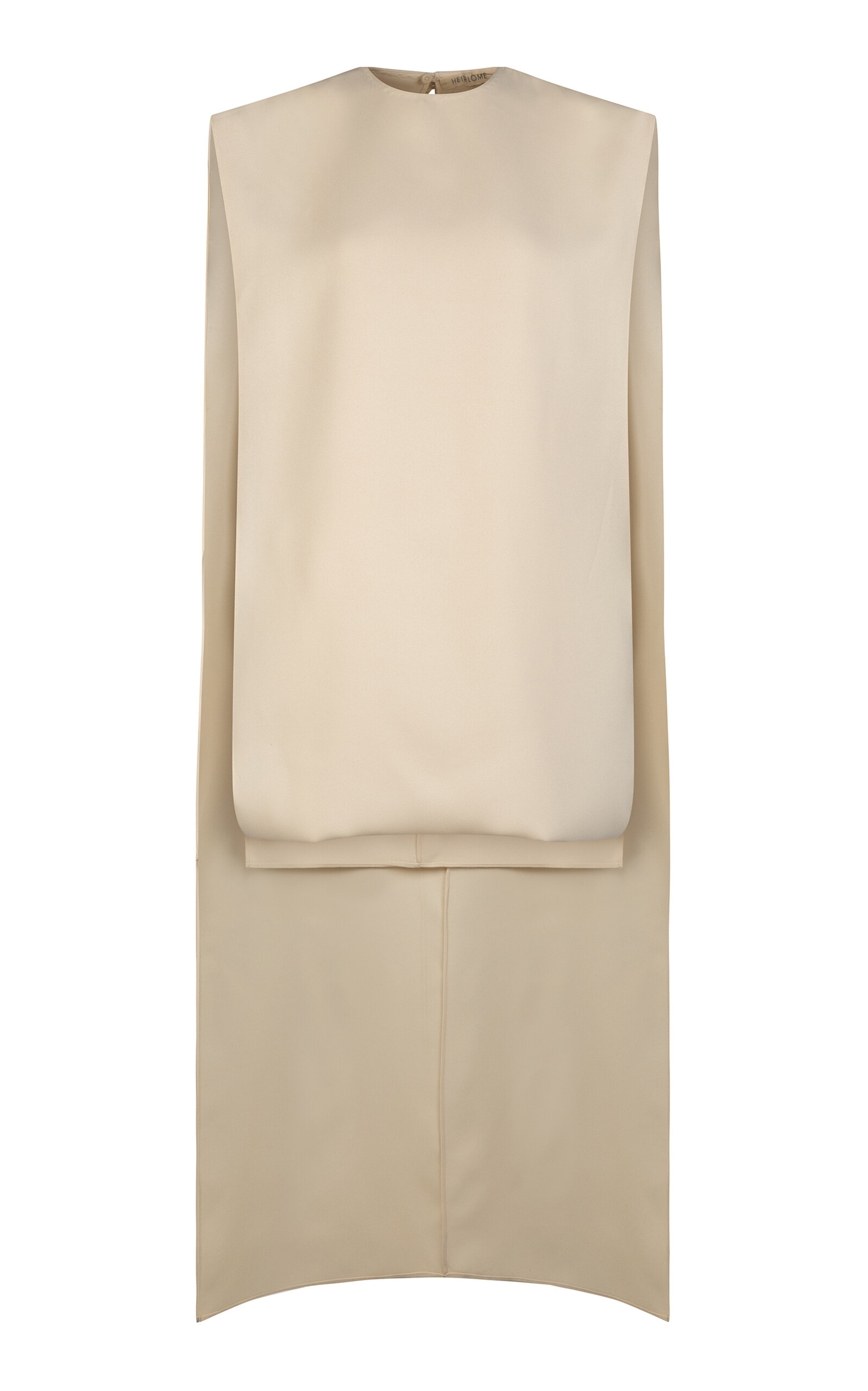 Heirlome Athena Cape-Detailed Draped Silk Mini Dress - Ivory