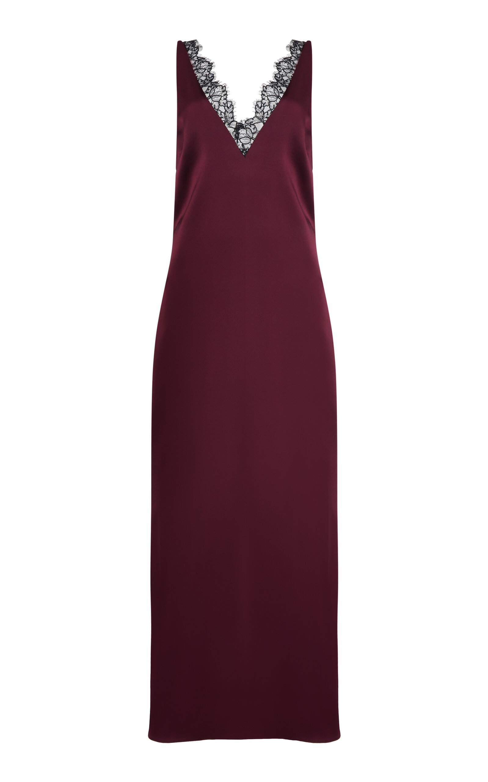 Stella Mccartney Satin Slip Dress In Burgundy
