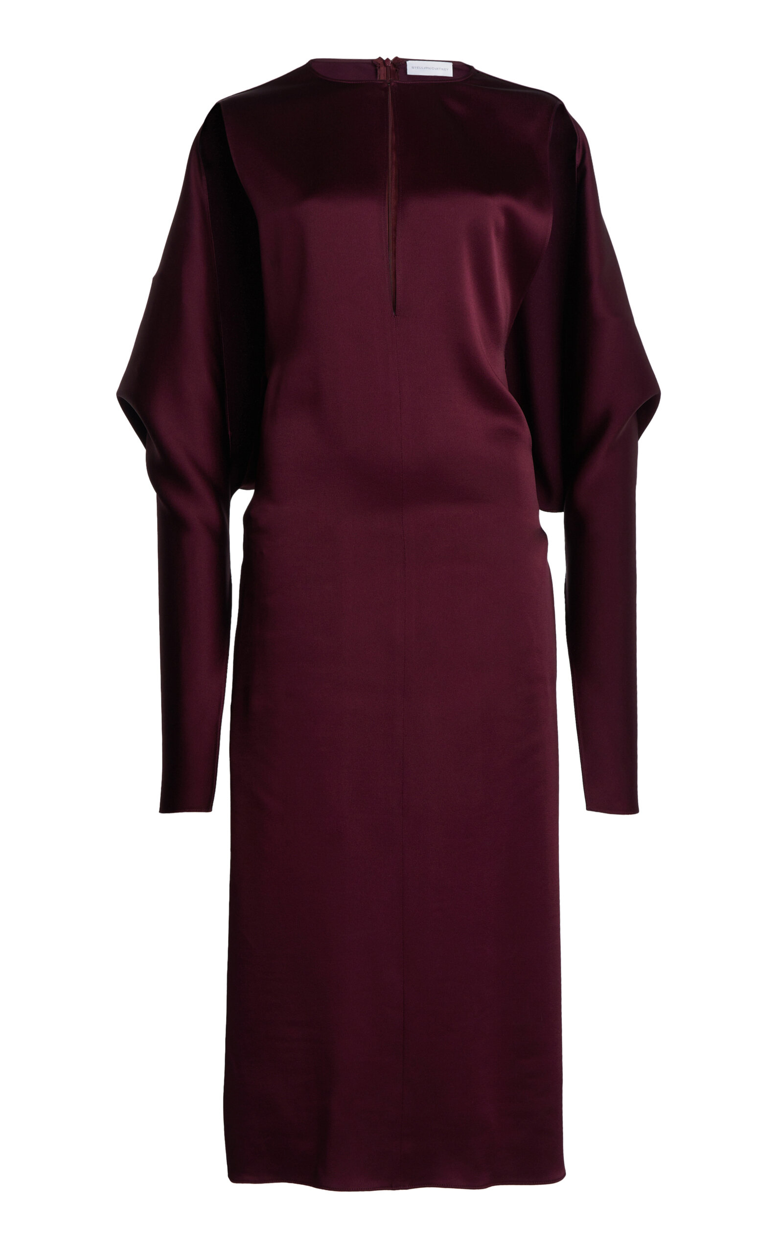 Stella Mccartney Evening Dress With Cut-out Details In Satin In Burgundy