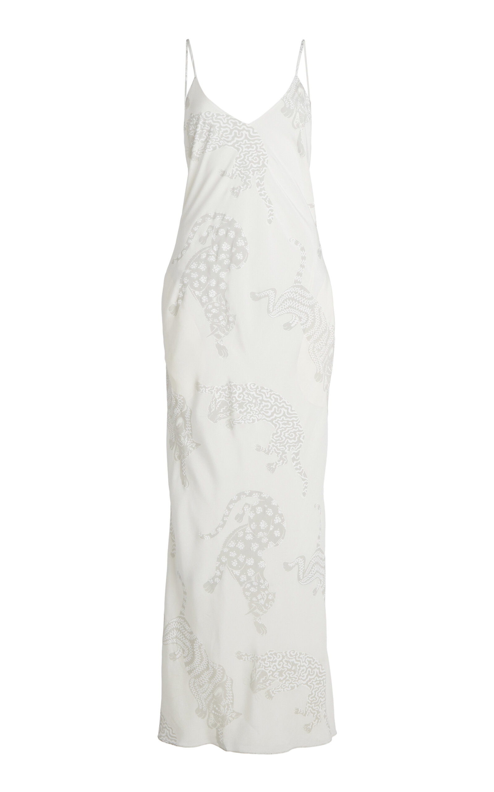 Stella Mccartney Leopard Pattern Sleeveless Midi Dress In Neutral