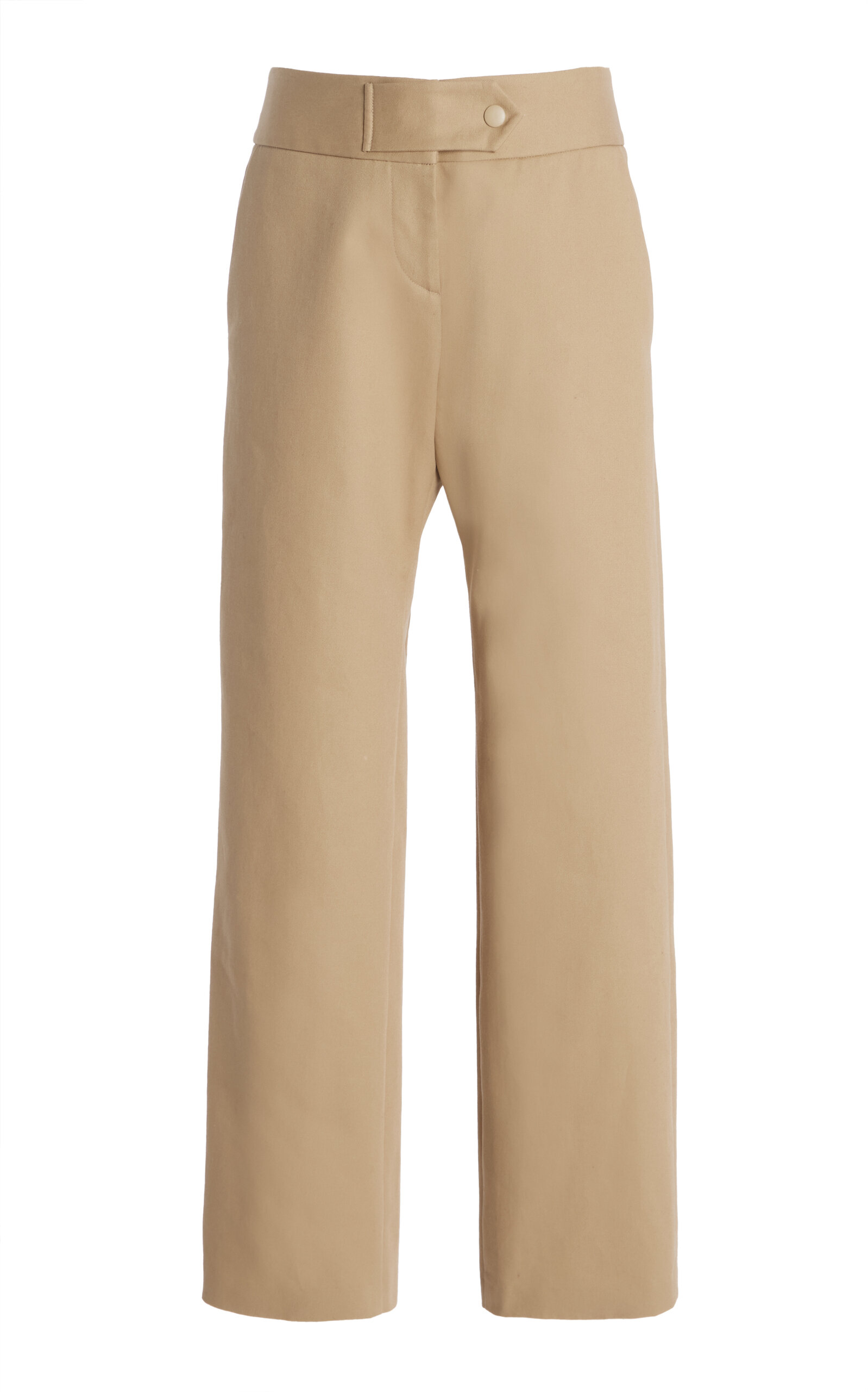 Brandon Maxwell The Phoenix Low-rise Cotton Gabardine Barrel-leg Pants In Khaki