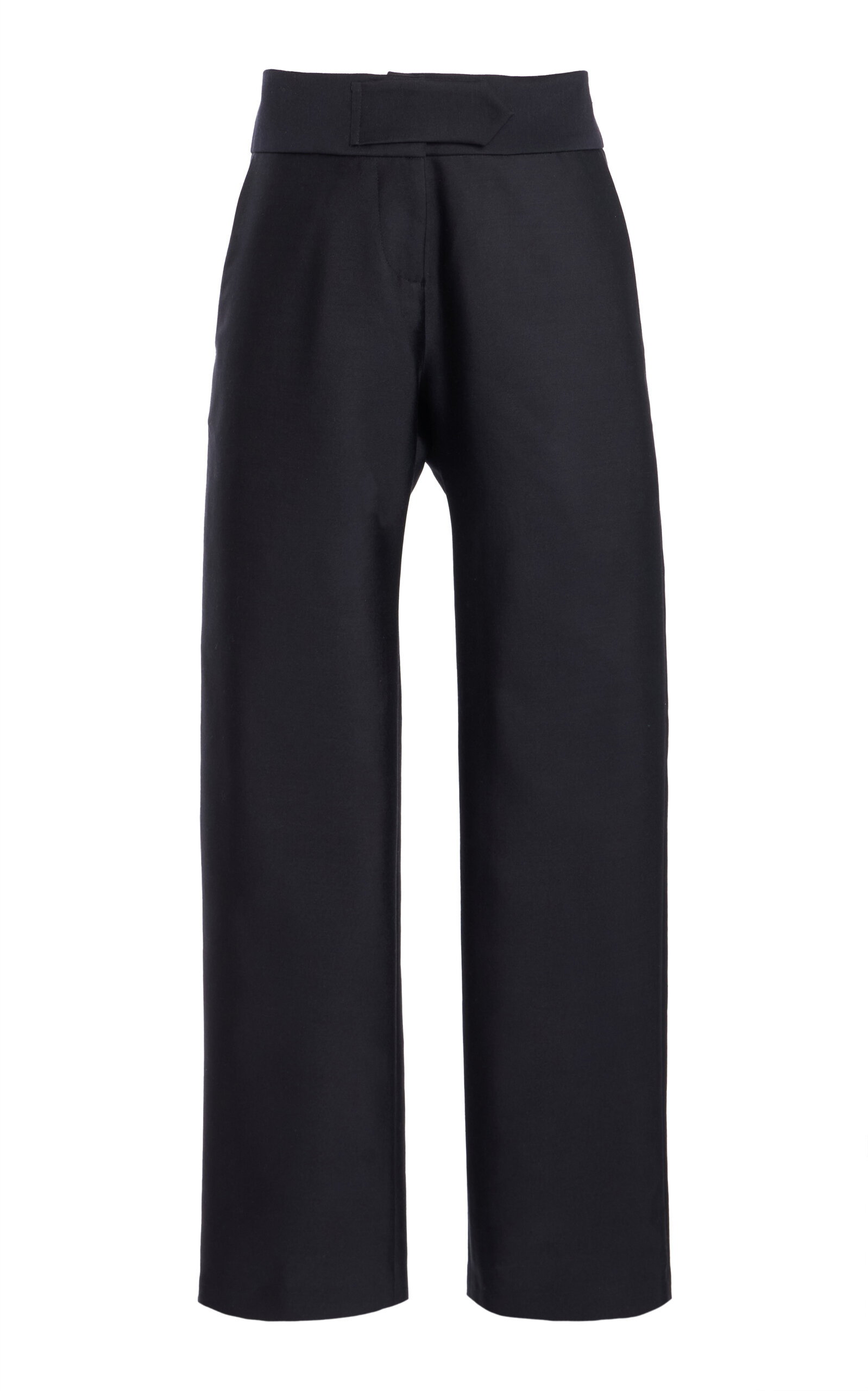 BRANDON MAXWELL THE PHOENIX LOW-RISE WOOL-SILK MIKADO BARREL-LEG PANTS